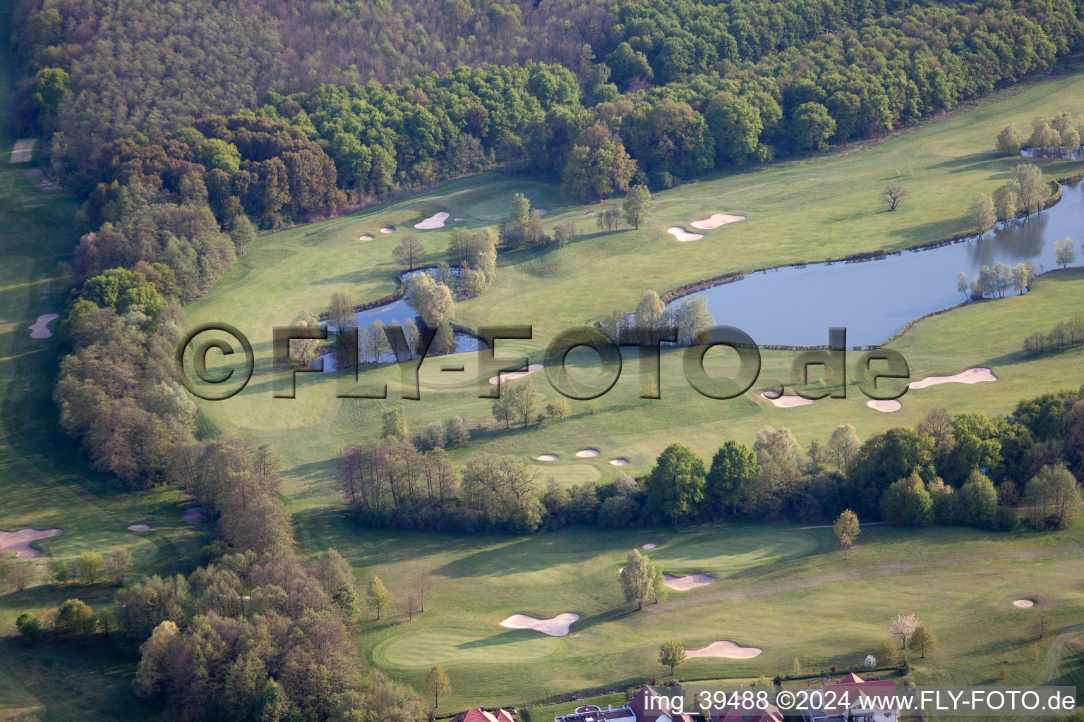 Aerial photograpy of Golf Club Soufflenheim Baden-Baden in Soufflenheim in the state Bas-Rhin, France