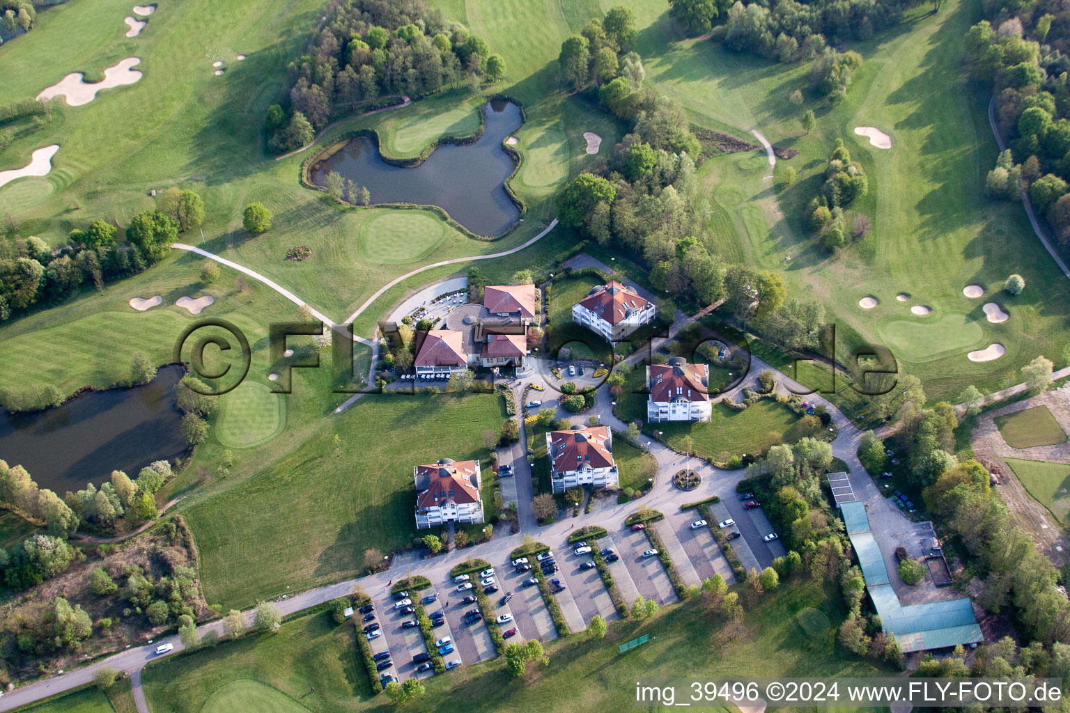 Drone recording of Golf Club Soufflenheim Baden-Baden in Soufflenheim in the state Bas-Rhin, France