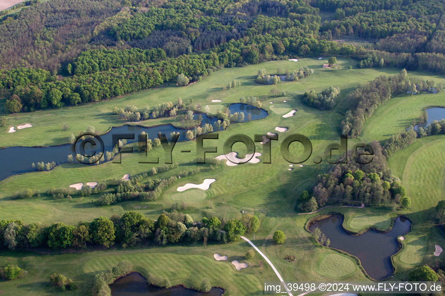 Golf Club Soufflenheim Baden-Baden in Soufflenheim in the state Bas-Rhin, France from the drone perspective