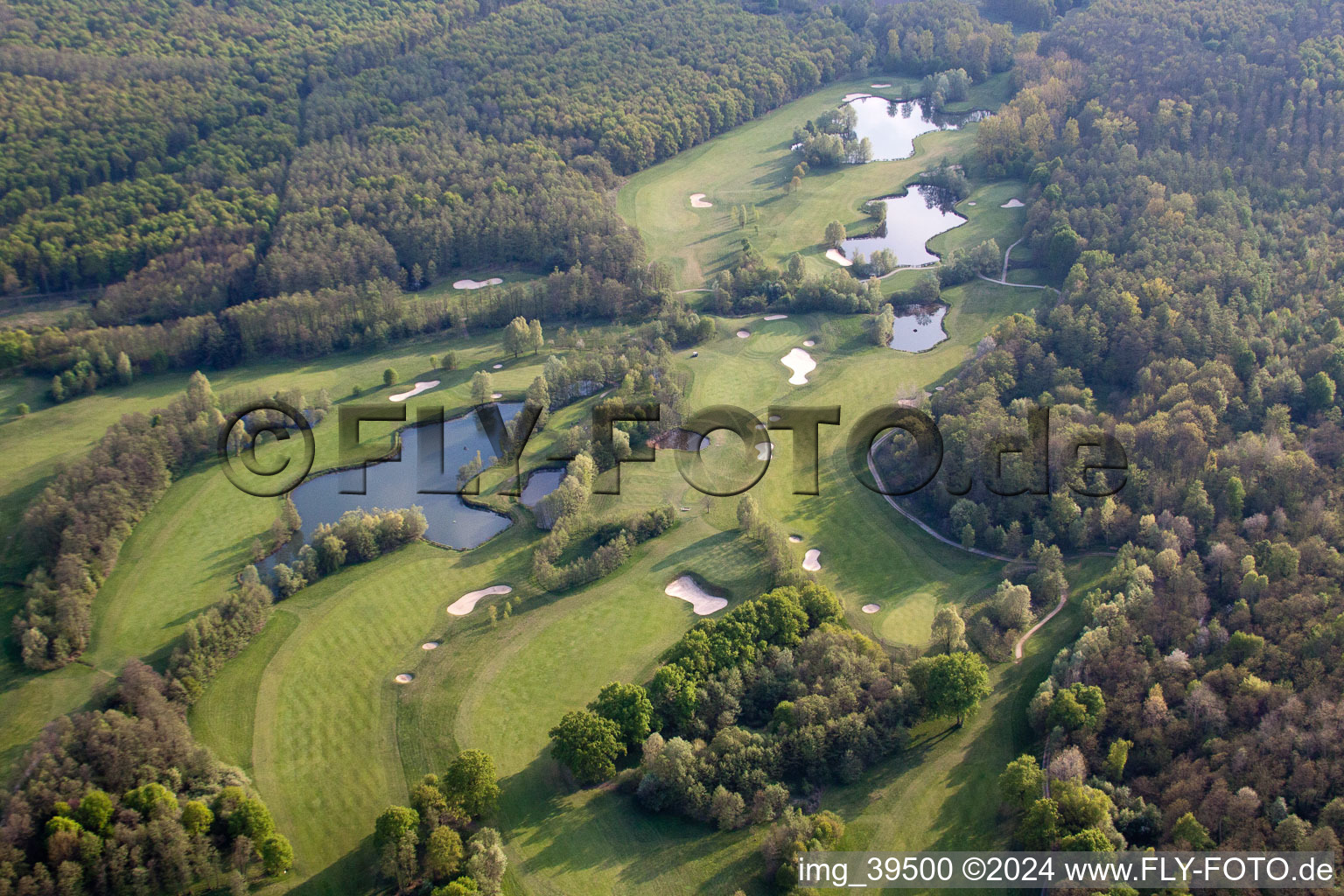 Golf Club Soufflenheim Baden-Baden in Soufflenheim in the state Bas-Rhin, France seen from a drone