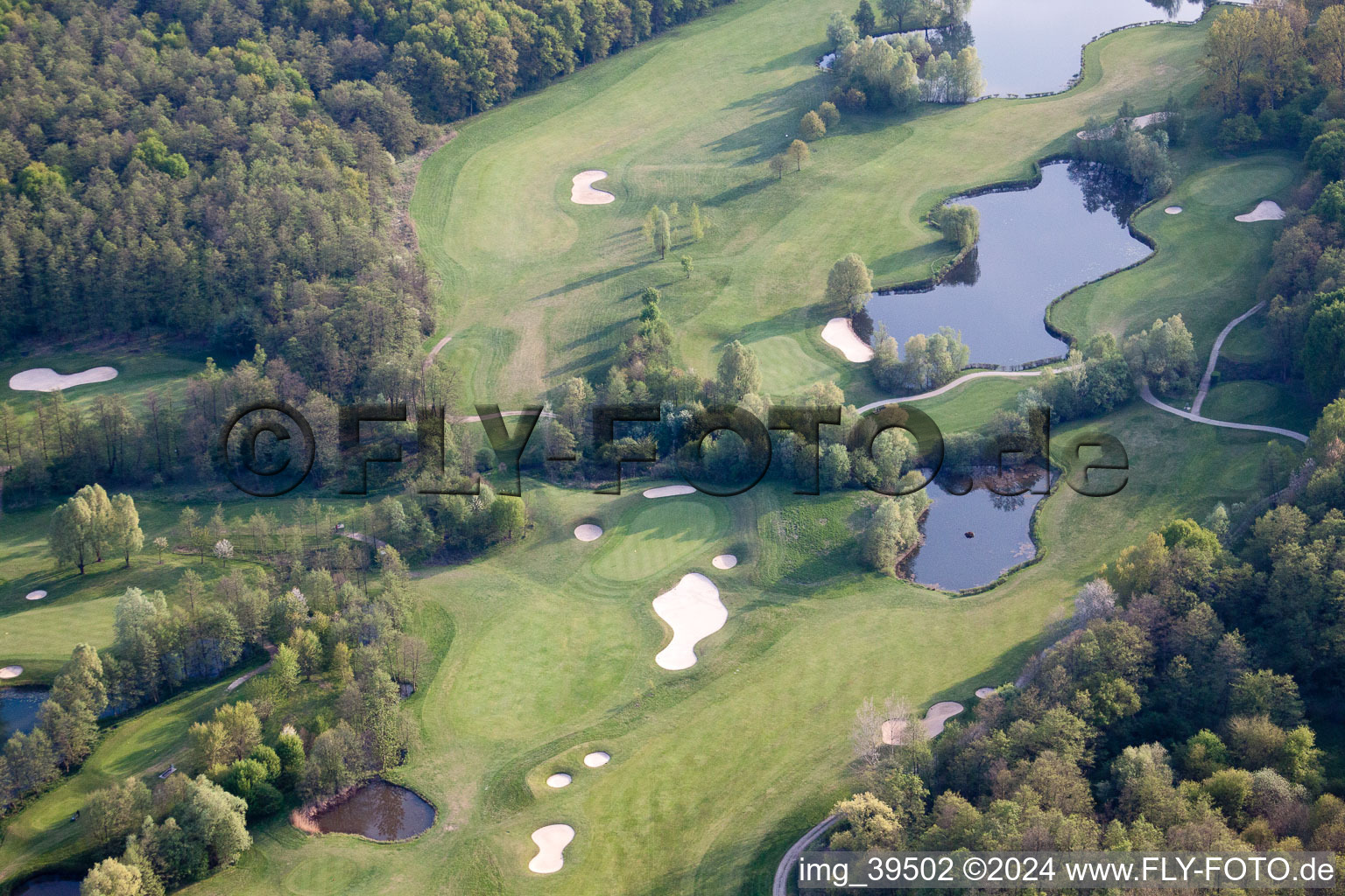 Aerial photograpy of Golf Club Soufflenheim Baden-Baden in Soufflenheim in the state Bas-Rhin, France