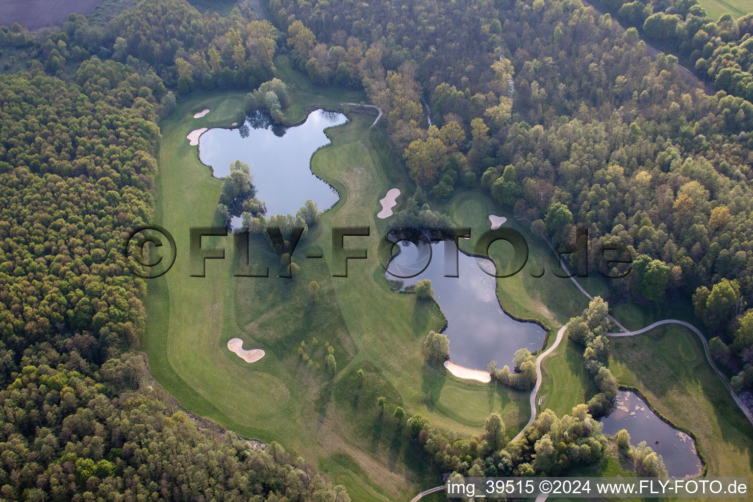 Golf Club Soufflenheim Baden-Baden in Soufflenheim in the state Bas-Rhin, France seen from a drone