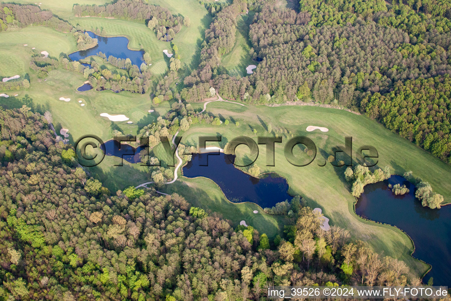 Drone recording of Golf Club Soufflenheim Baden-Baden in Soufflenheim in the state Bas-Rhin, France