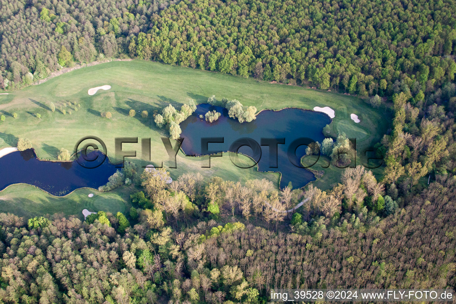 Golf Club Soufflenheim Baden-Baden in Soufflenheim in the state Bas-Rhin, France from the drone perspective