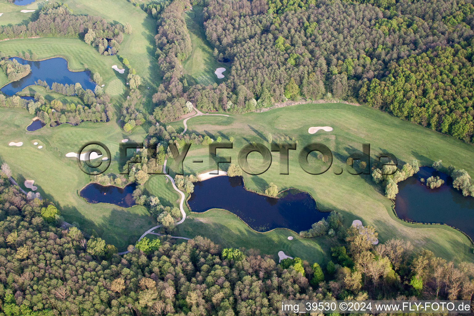 Golf Club Soufflenheim Baden-Baden in Soufflenheim in the state Bas-Rhin, France seen from a drone