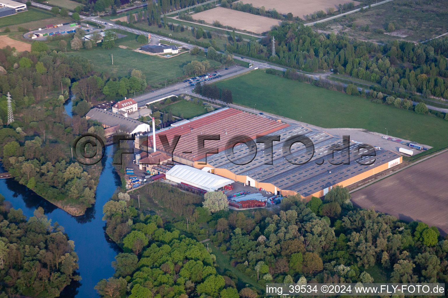 Rohrwiller in the state Bas-Rhin, France from above