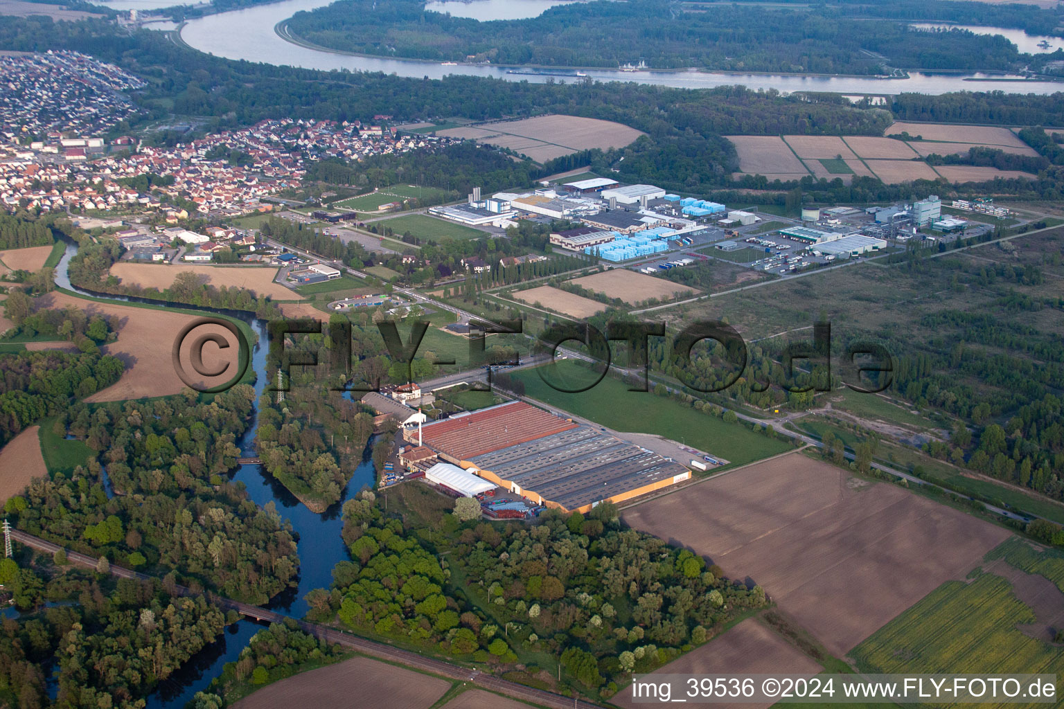 Aerial view of Dow Agrosciences in Drusenheim in the state Bas-Rhin, France