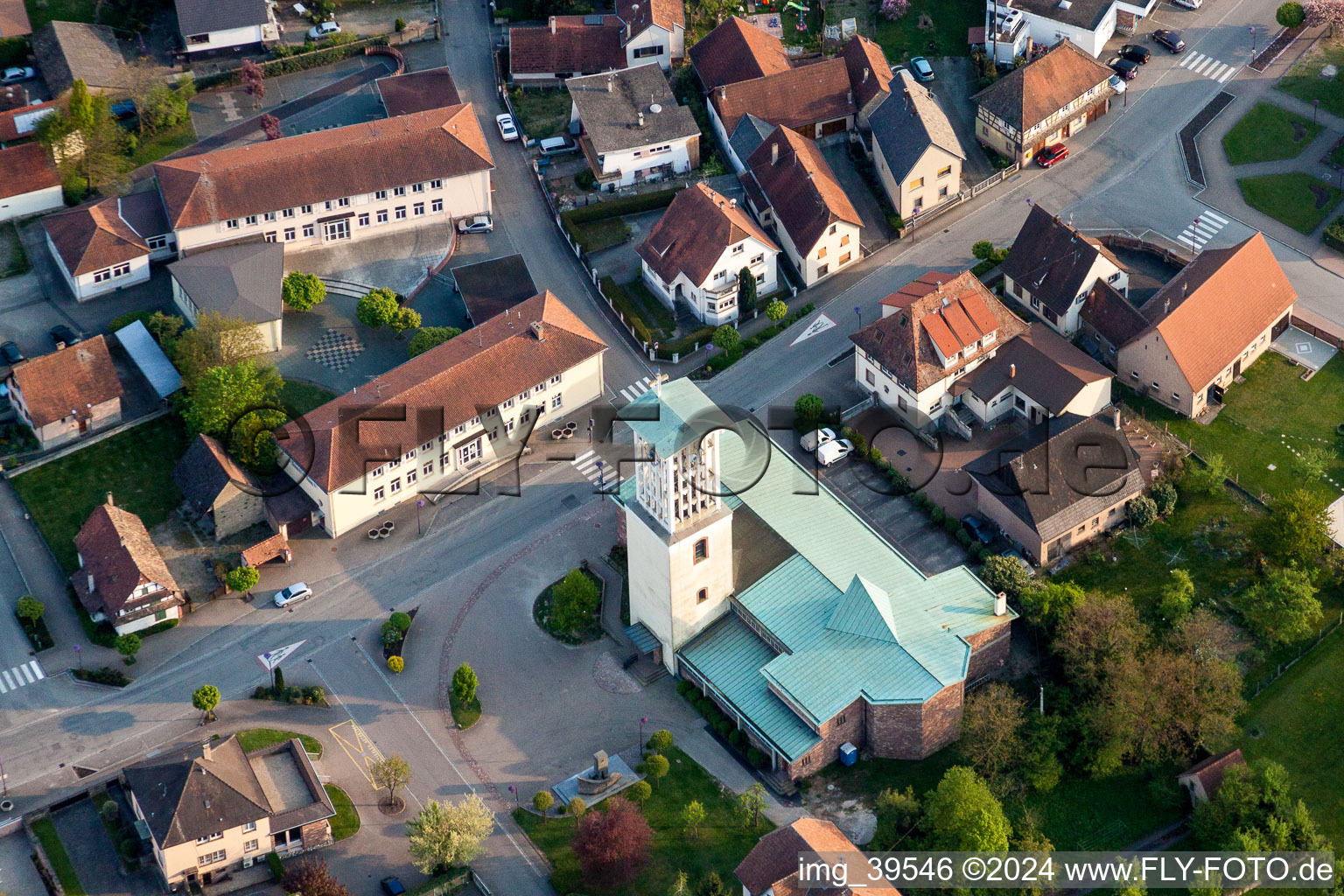 Church building in the village of in Offendorf in Grand Est, France