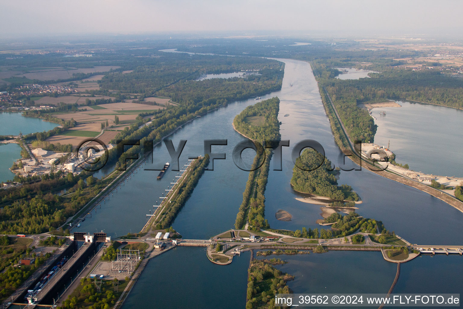 Rhine lock in Gambsheim in the state Bas-Rhin, France