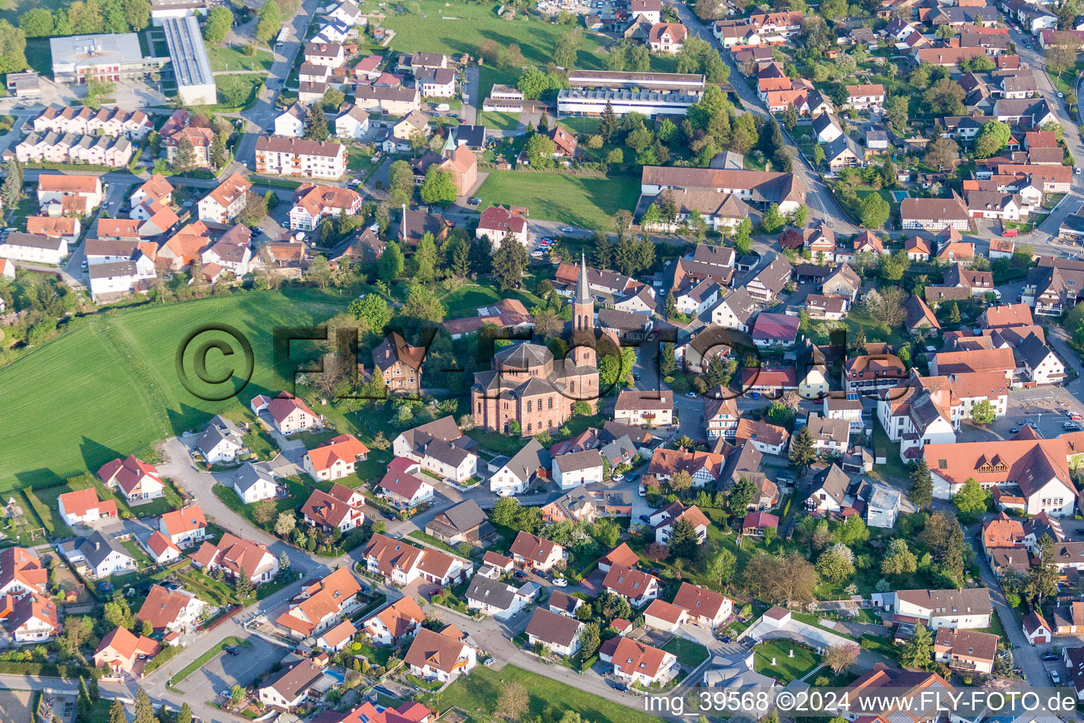 Church building in the village of in the district Rheinbischofsheim in Rheinau in the state Baden-Wurttemberg, Germany