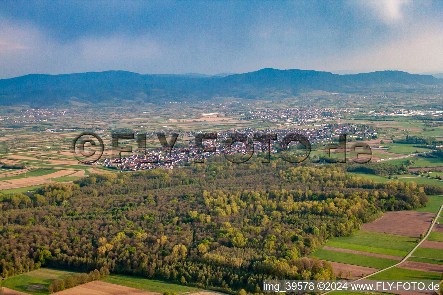 From the southwest in Renchen in the state Baden-Wuerttemberg, Germany