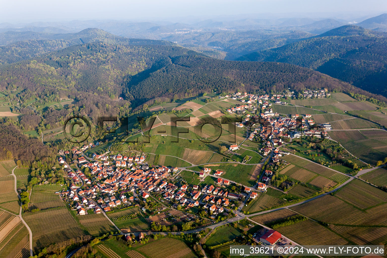 District Gleishorbach in Gleiszellen-Gleishorbach in the state Rhineland-Palatinate, Germany out of the air