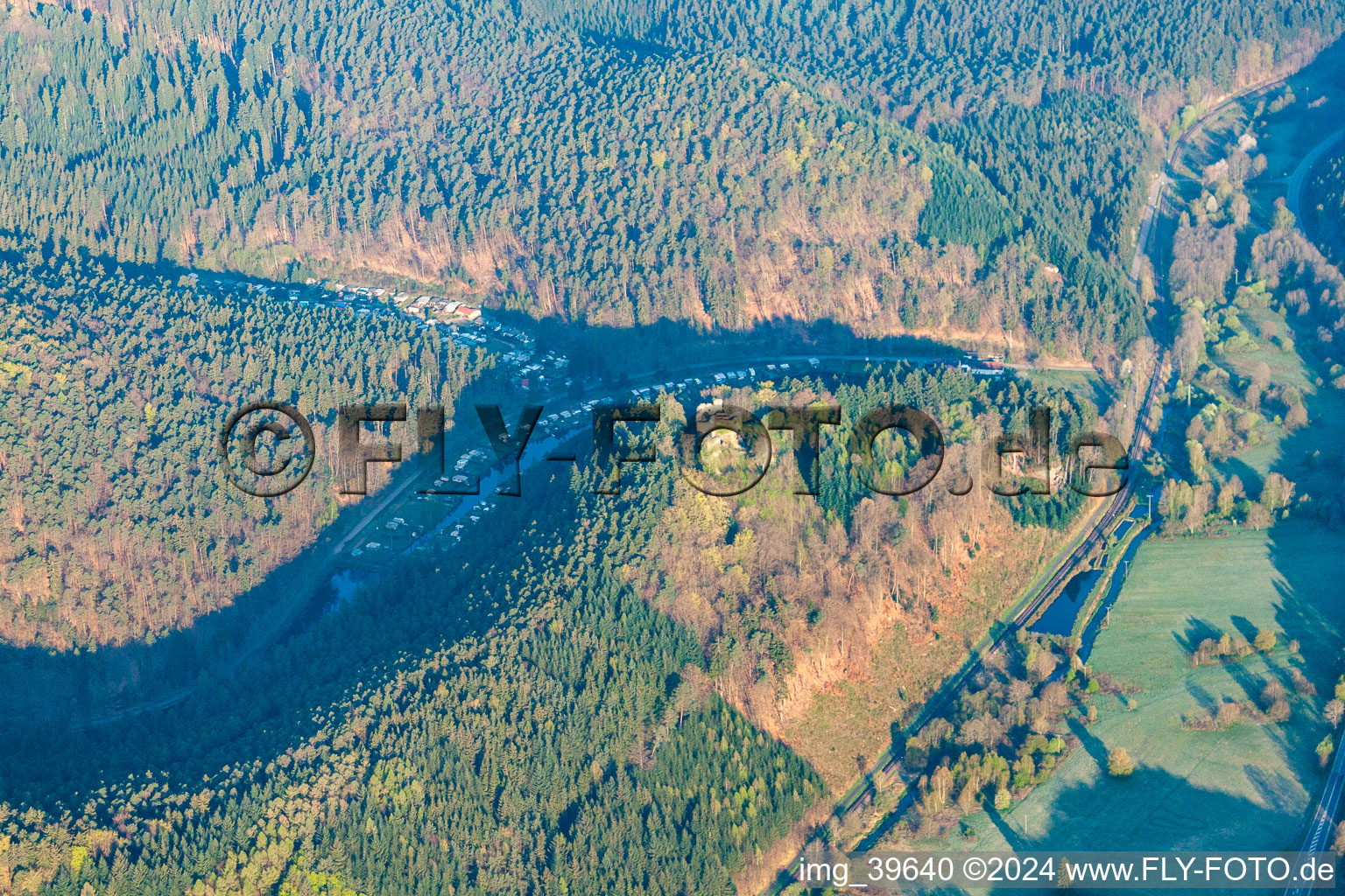 Dahn in the state Rhineland-Palatinate, Germany seen from a drone