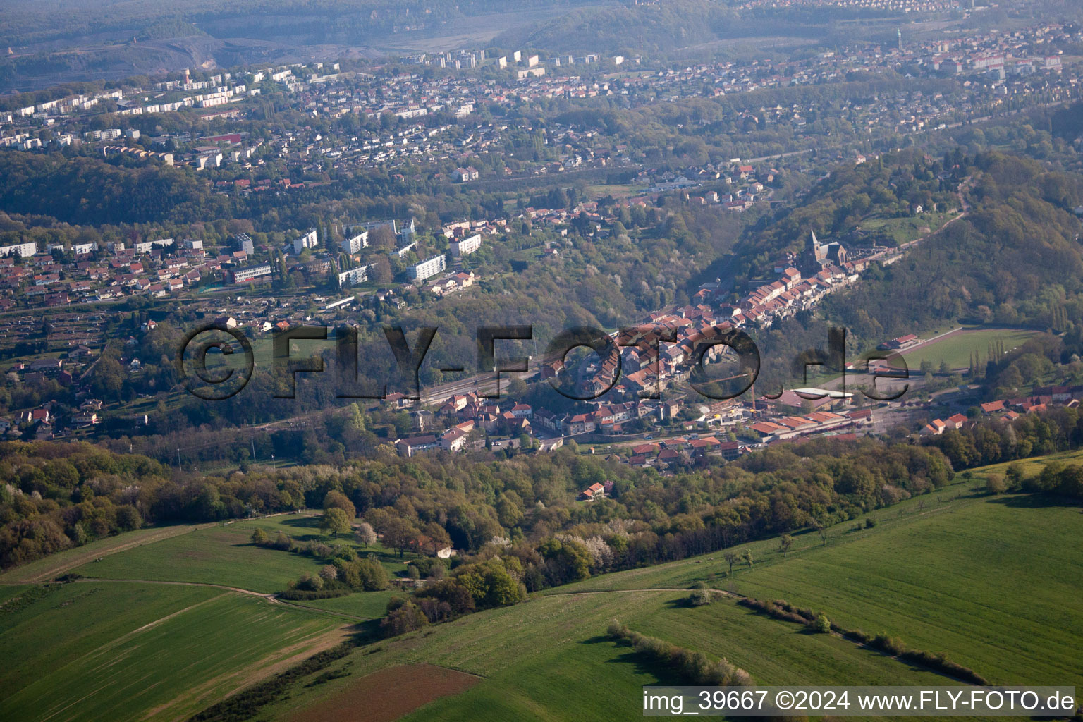 Aerial view of Hombourg-Haut in the state Moselle, France