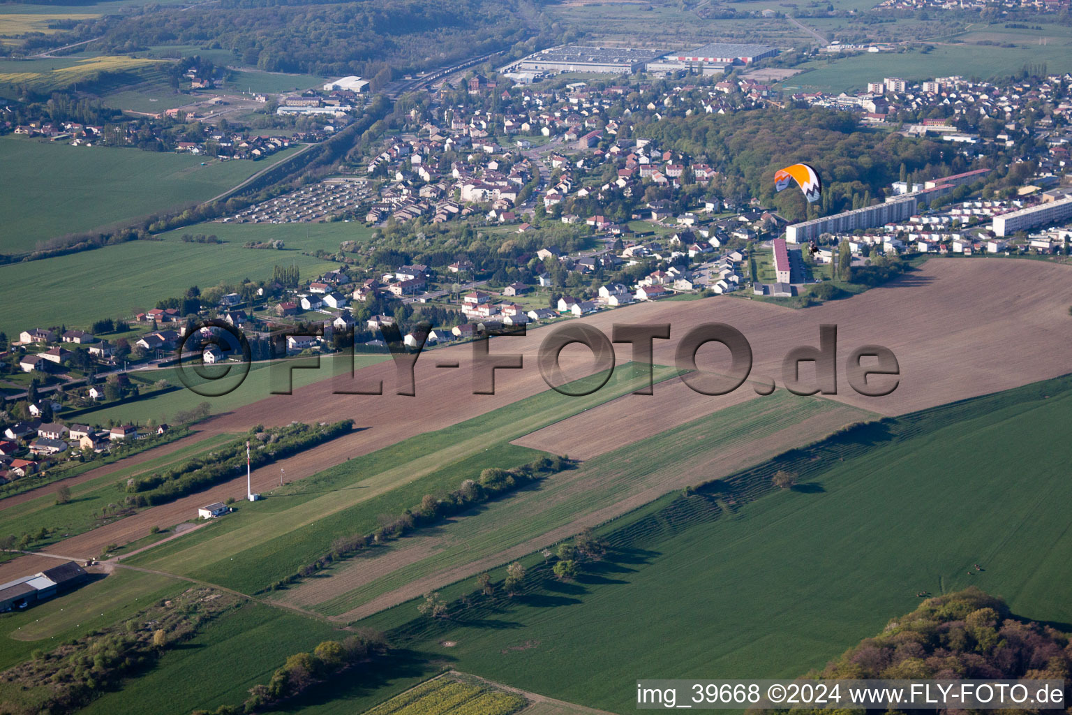 Aerial view of Saint-Avold in the state Moselle, France