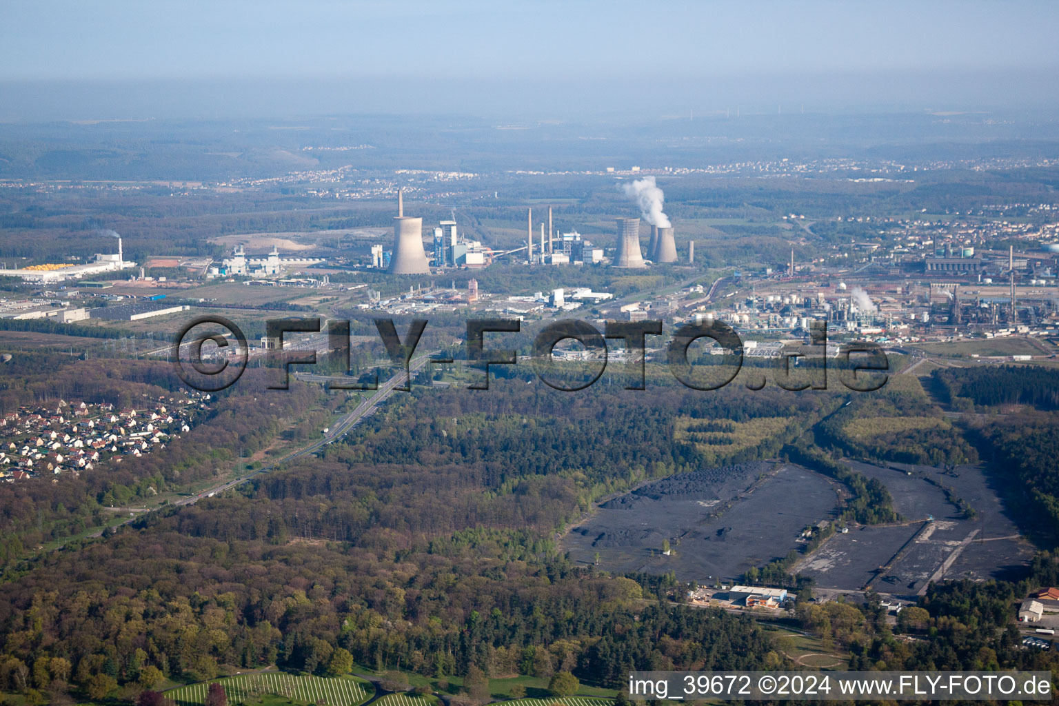 Oblique view of Saint-Avold in the state Moselle, France