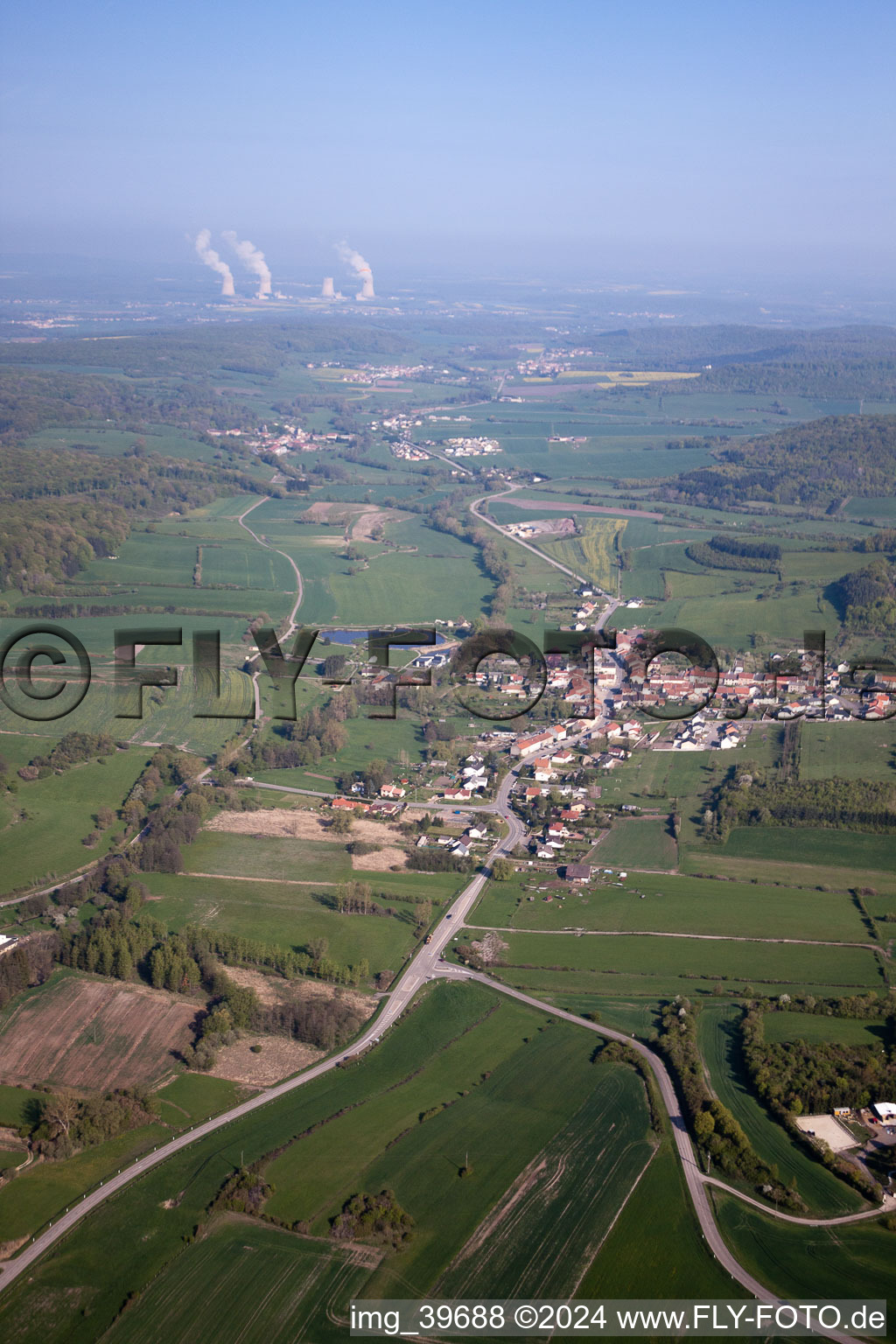 Aerial view of Buding in the state Moselle, France