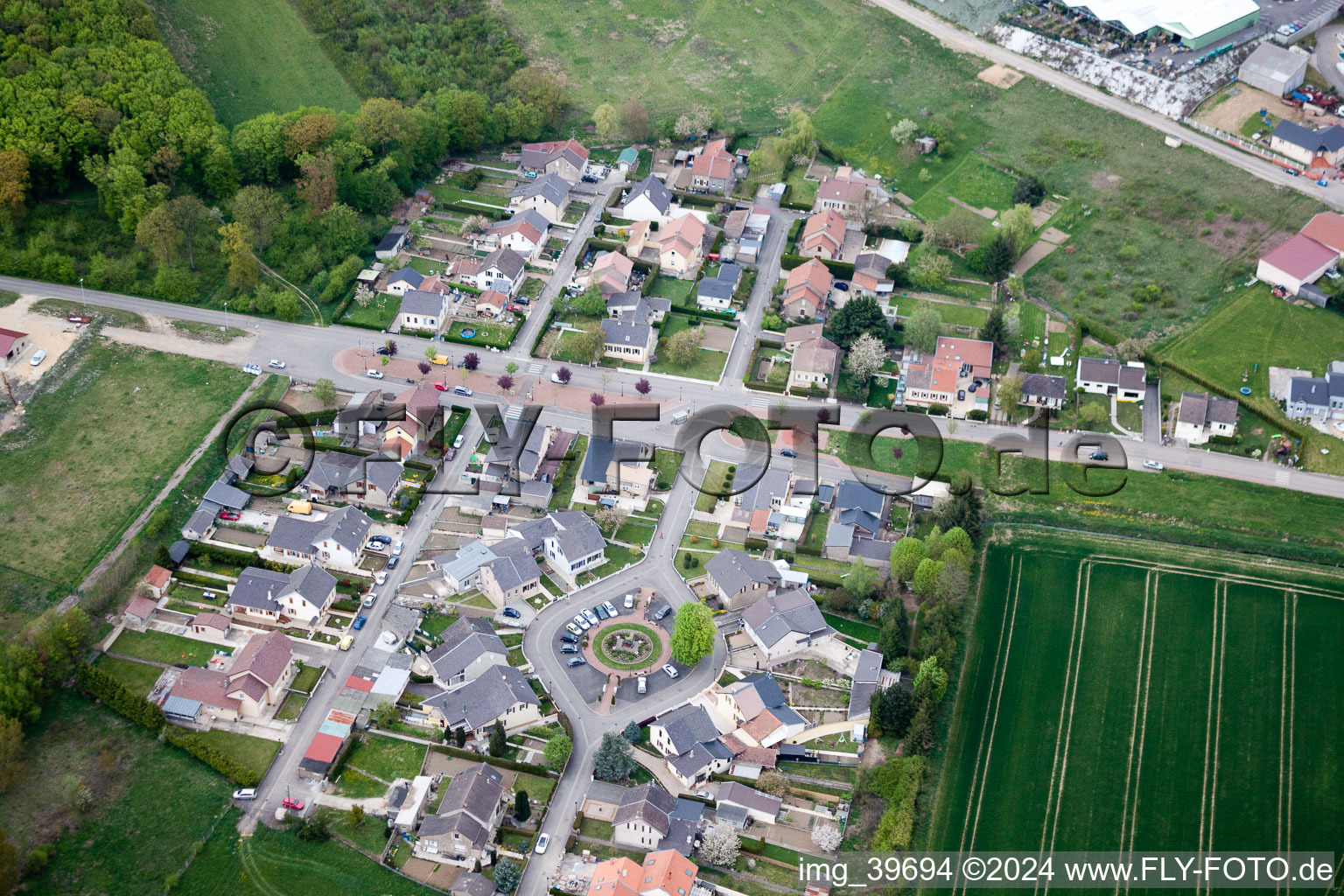 Aerial photograpy of Hettange-Grande in the state Moselle, France