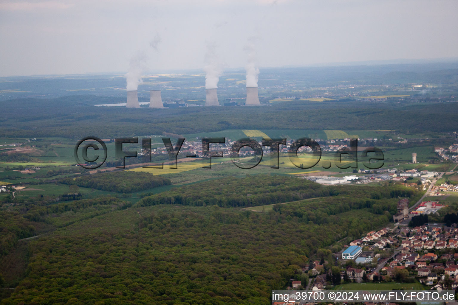 Aerial photograpy of Entrange in the state Moselle, France