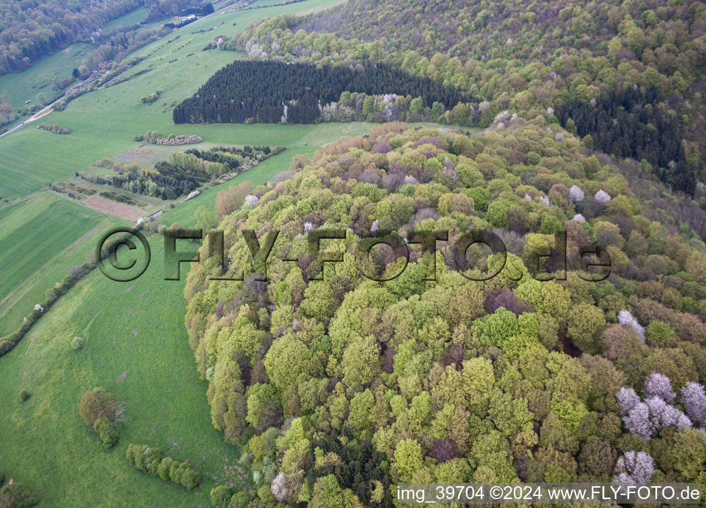 Aerial view of Escherange in the state Moselle, France