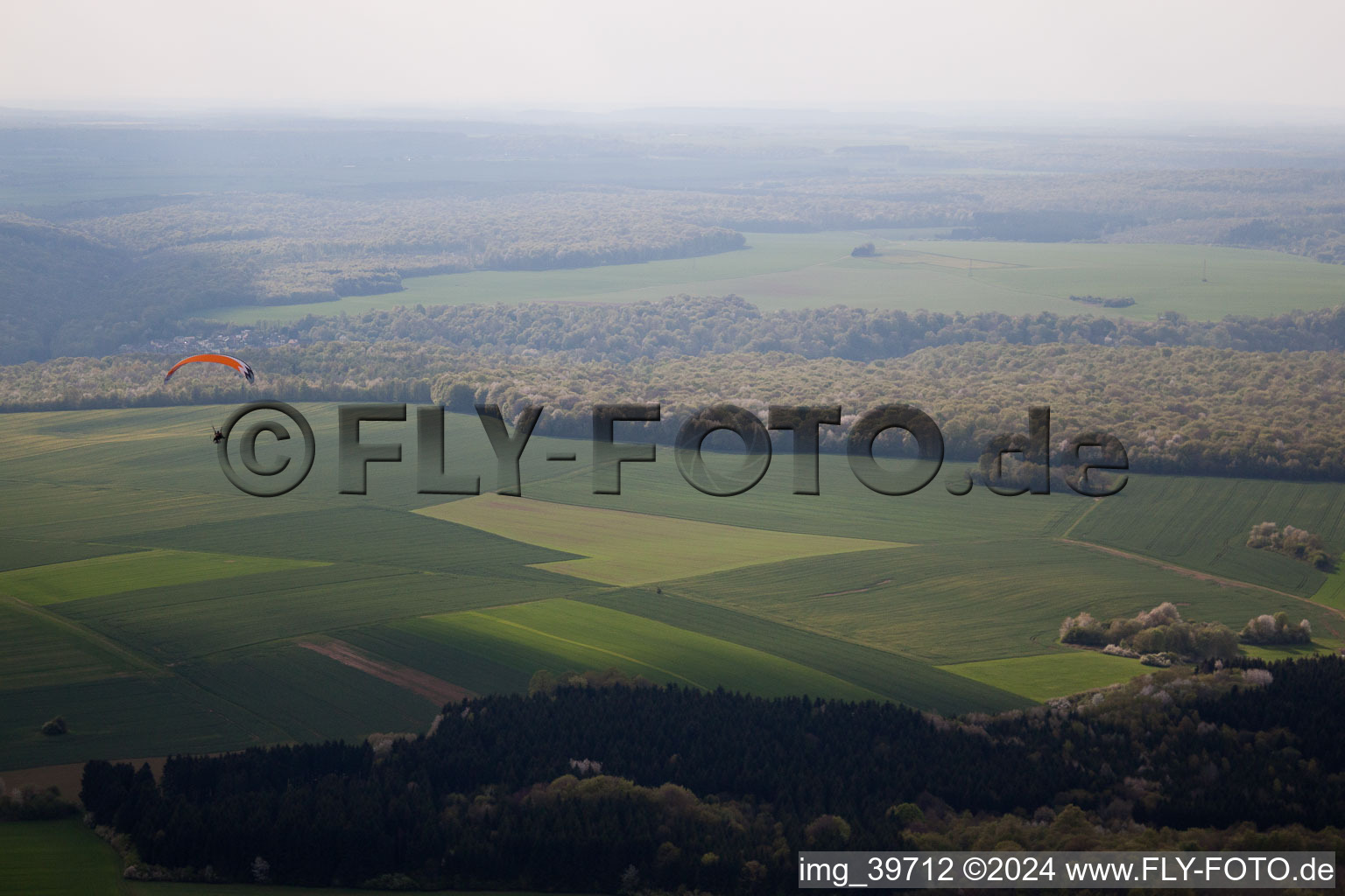 Escherange in the state Moselle, France from above