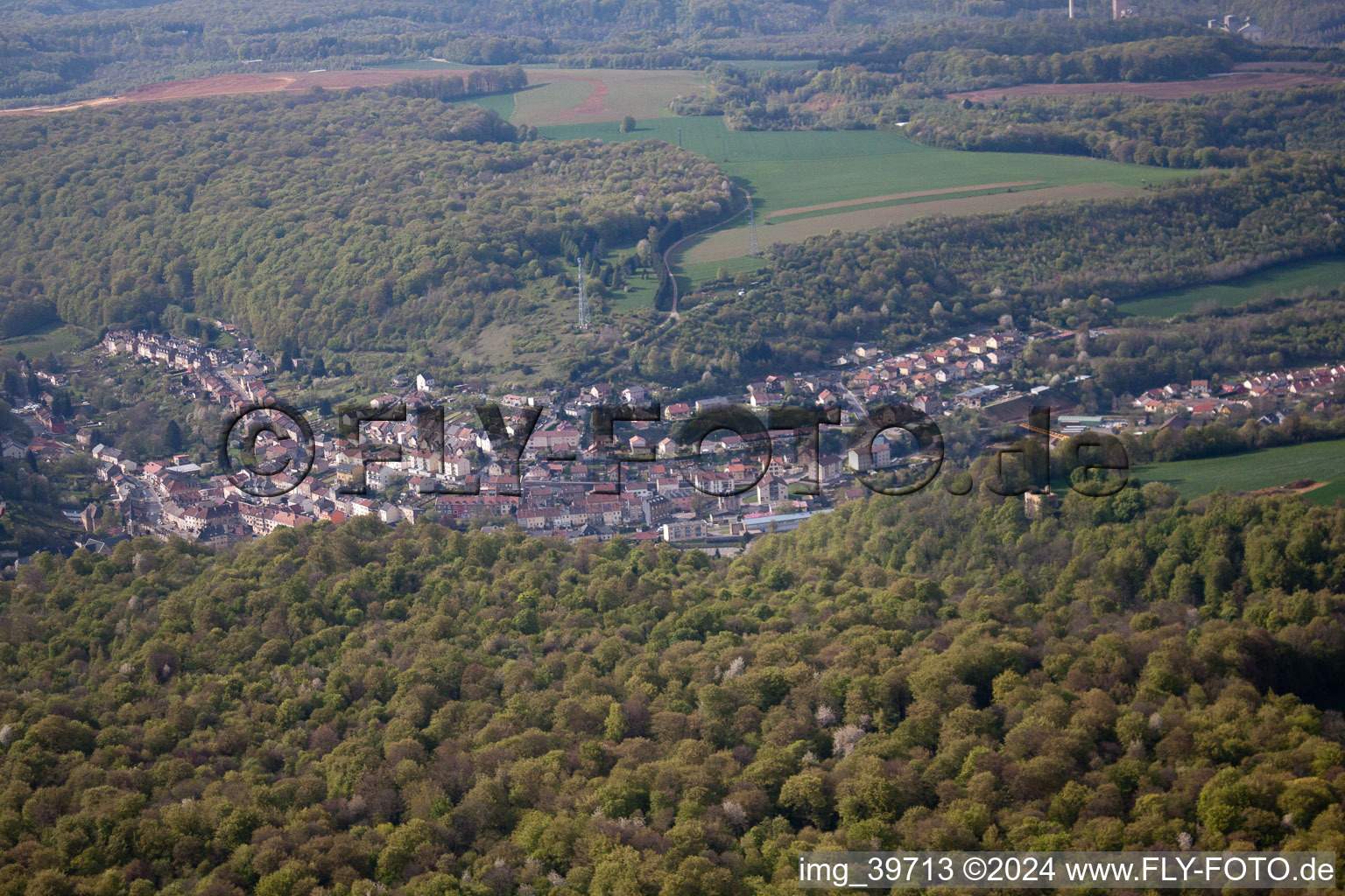 Aerial view of Ottange in the state Moselle, France