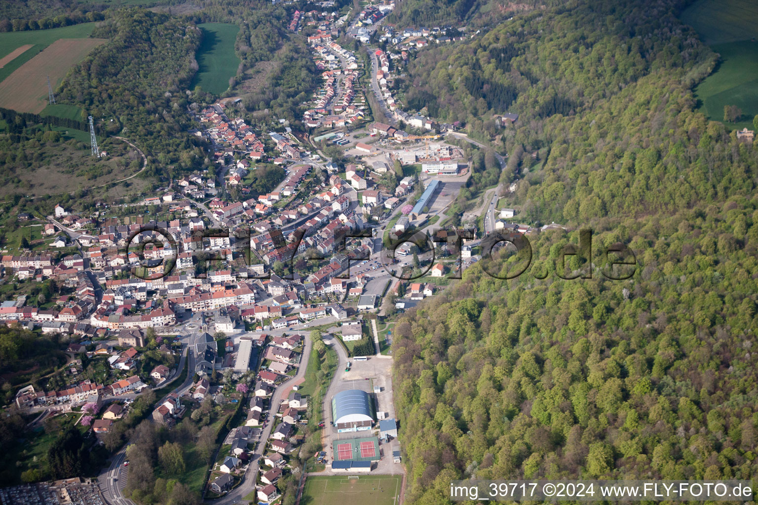 Aerial photograpy of Ottange in the state Moselle, France