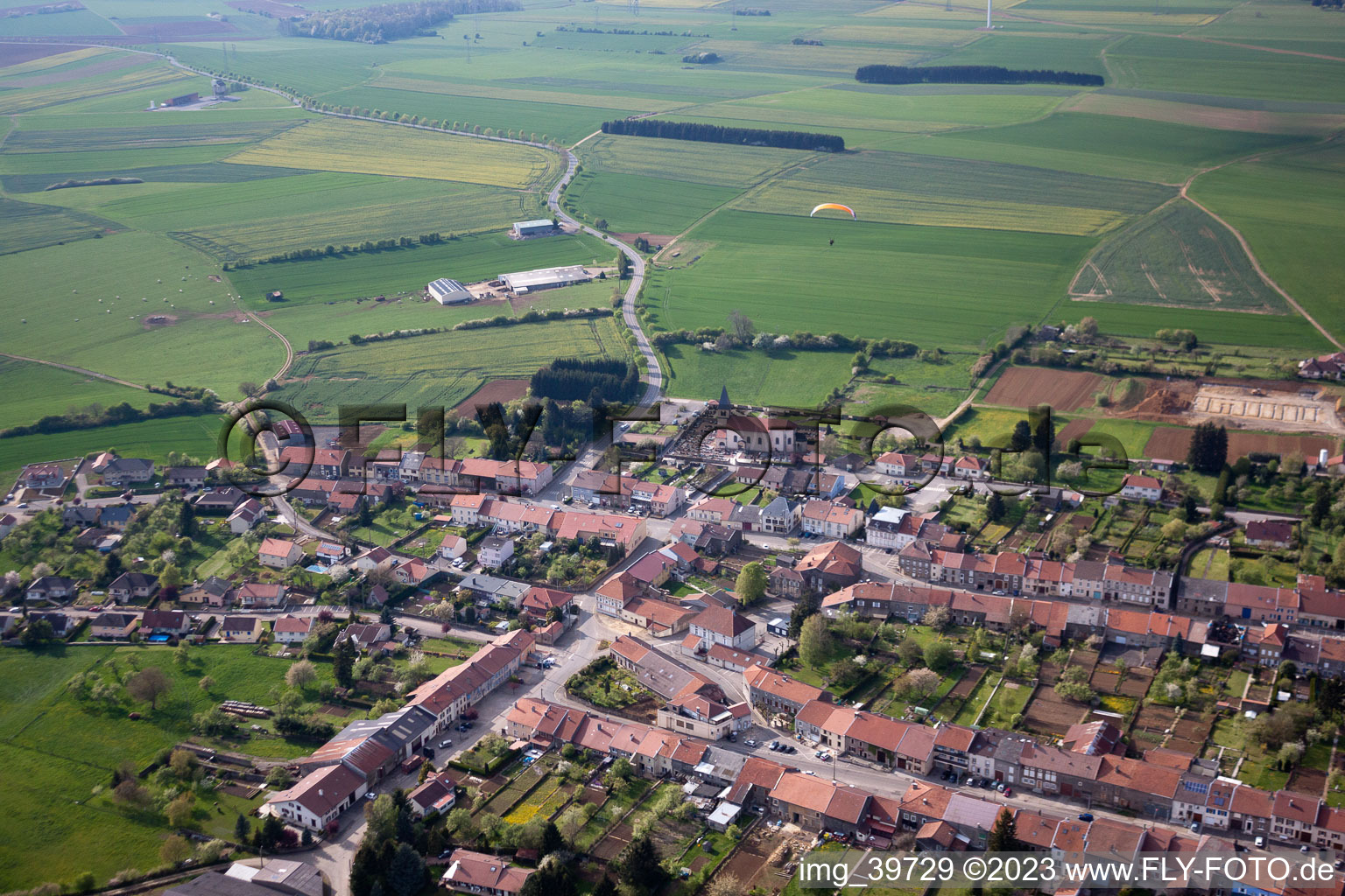 Villers-la-Montagne in the state Meurthe et Moselle, France from above
