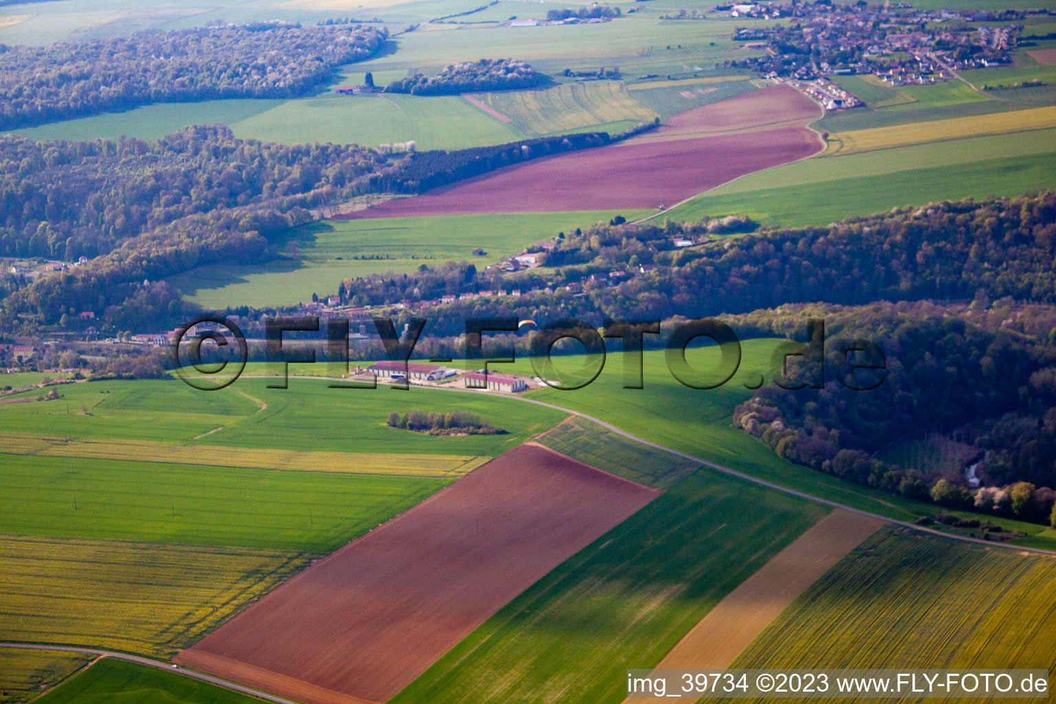 Aerial view of Cutry in the state Meurthe et Moselle, France
