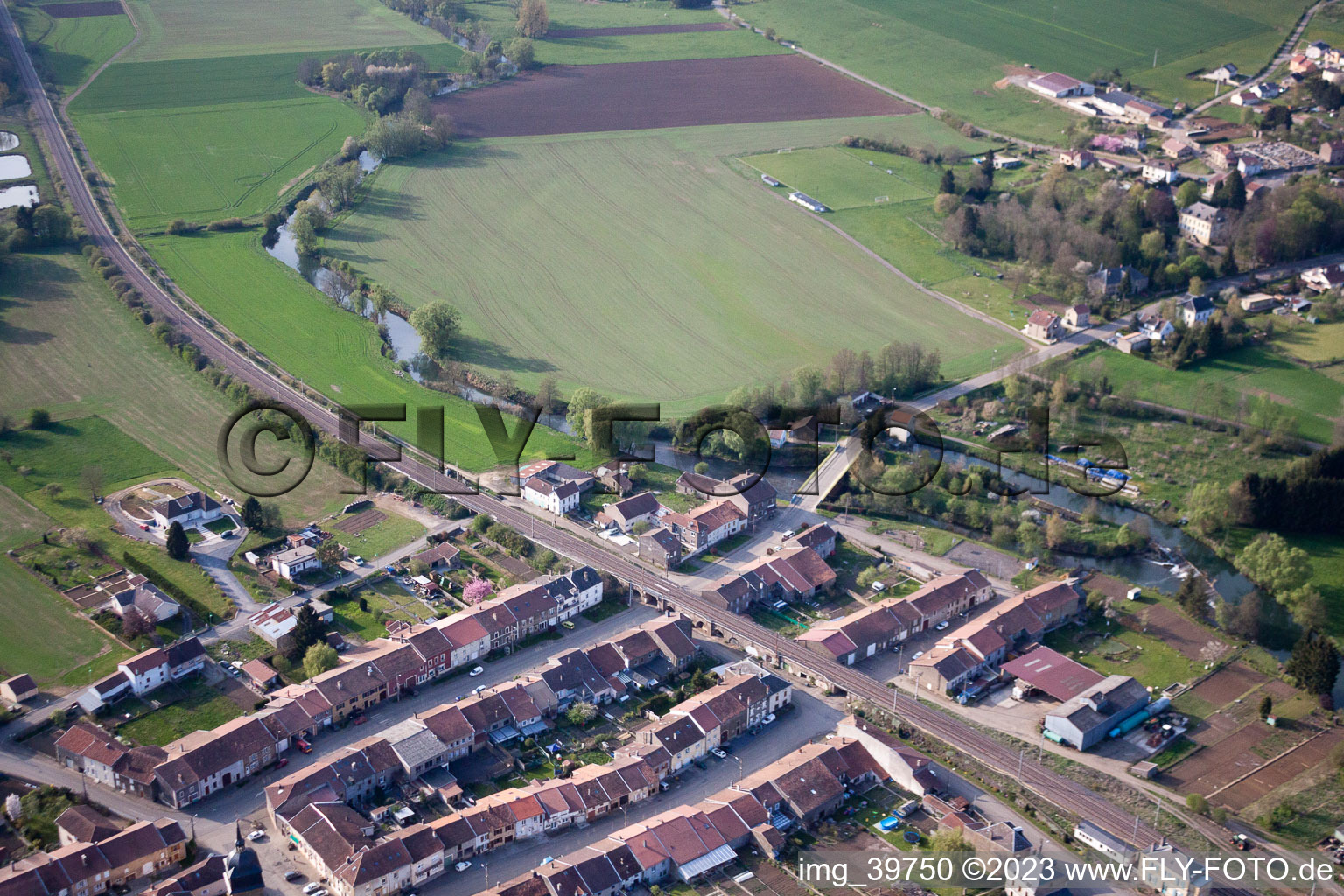 Aerial view of Charency-Vezin in the state Meurthe et Moselle, France