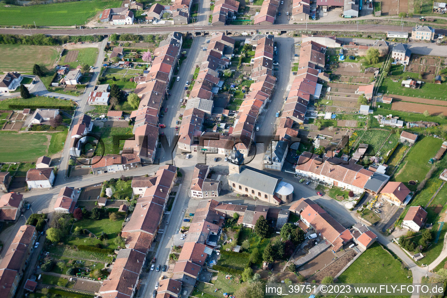 Aerial photograpy of Charency-Vezin in the state Meurthe et Moselle, France