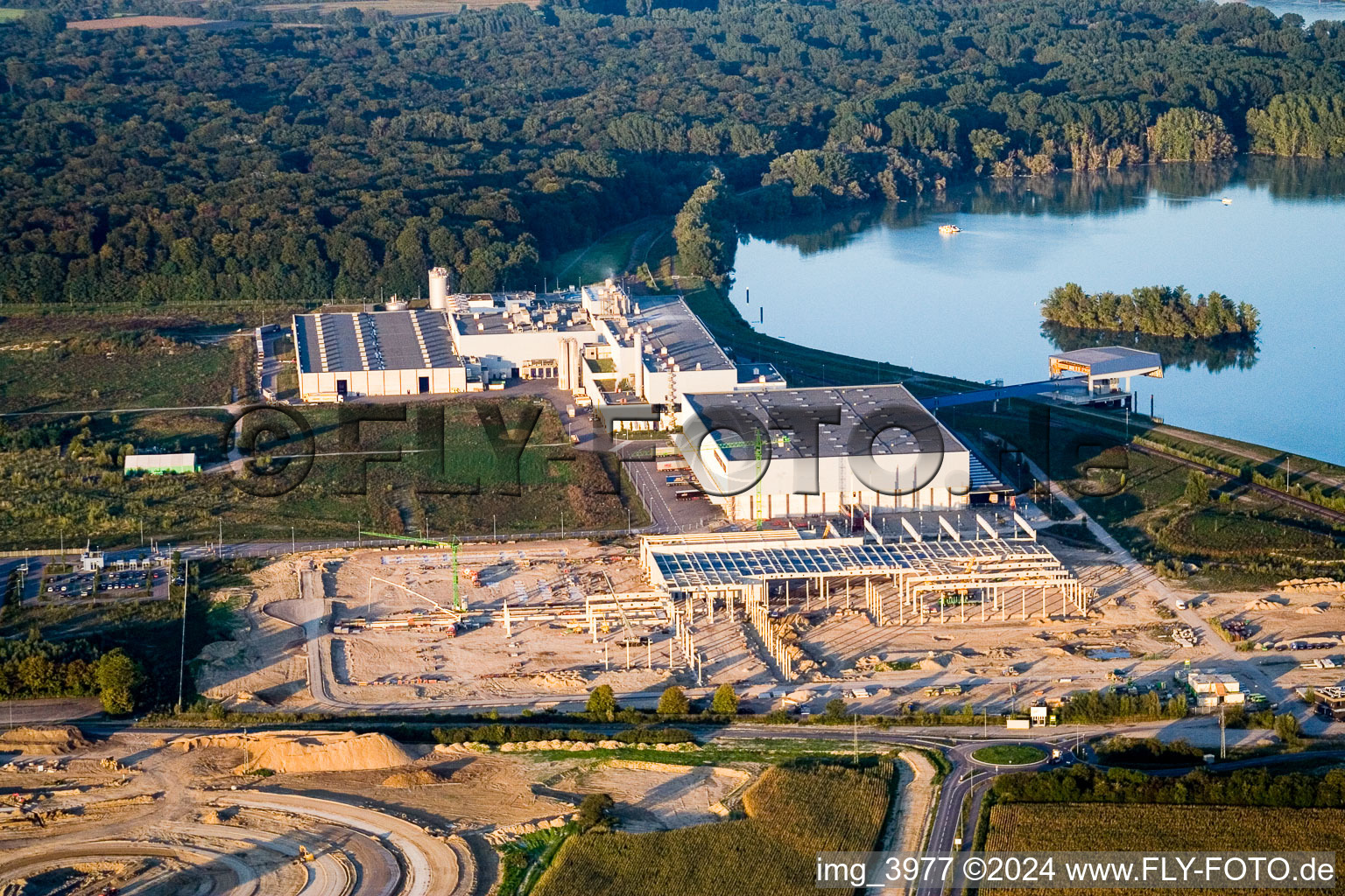 Construction site of Palm paper factory in the Oberwald industrial area in Wörth am Rhein in the state Rhineland-Palatinate, Germany