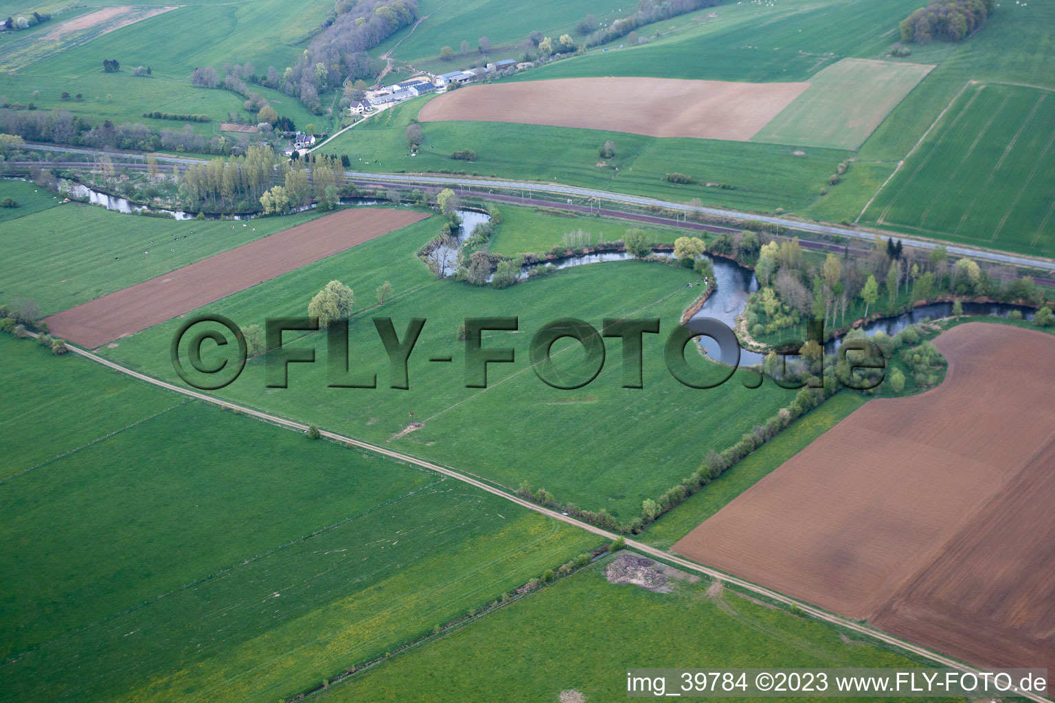 Aerial photograpy of Villy in the state Ardennes, France