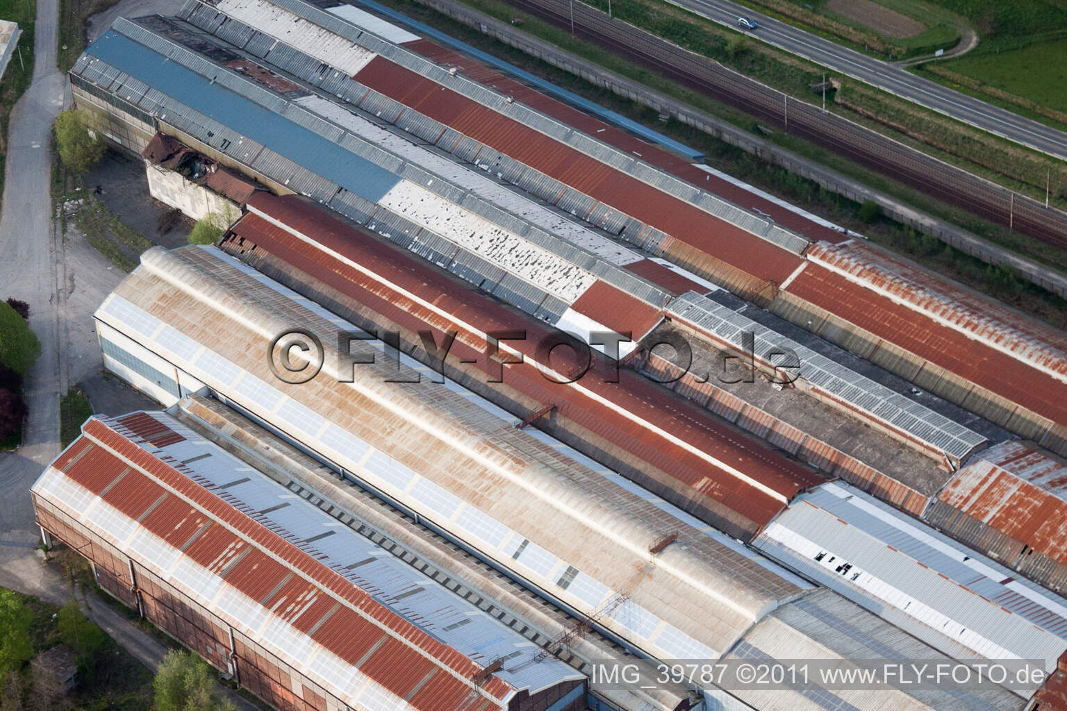 Railway depot and repair shop for maintenance and repair of trains in Blagny in Alsace-Champagne-Ardenne-Lorraine, France