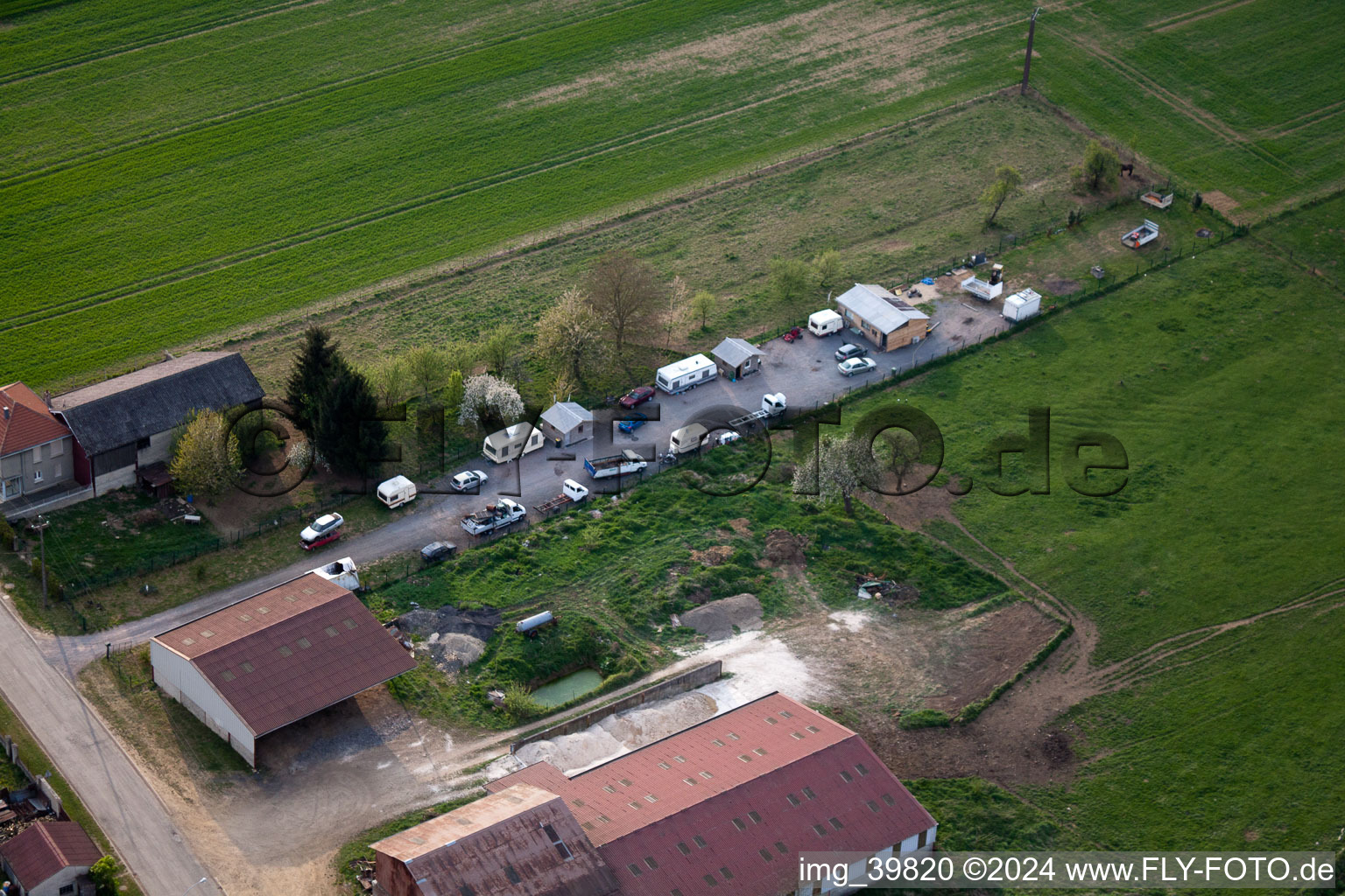 Aerial view of Brévilly in the state Ardennes, France