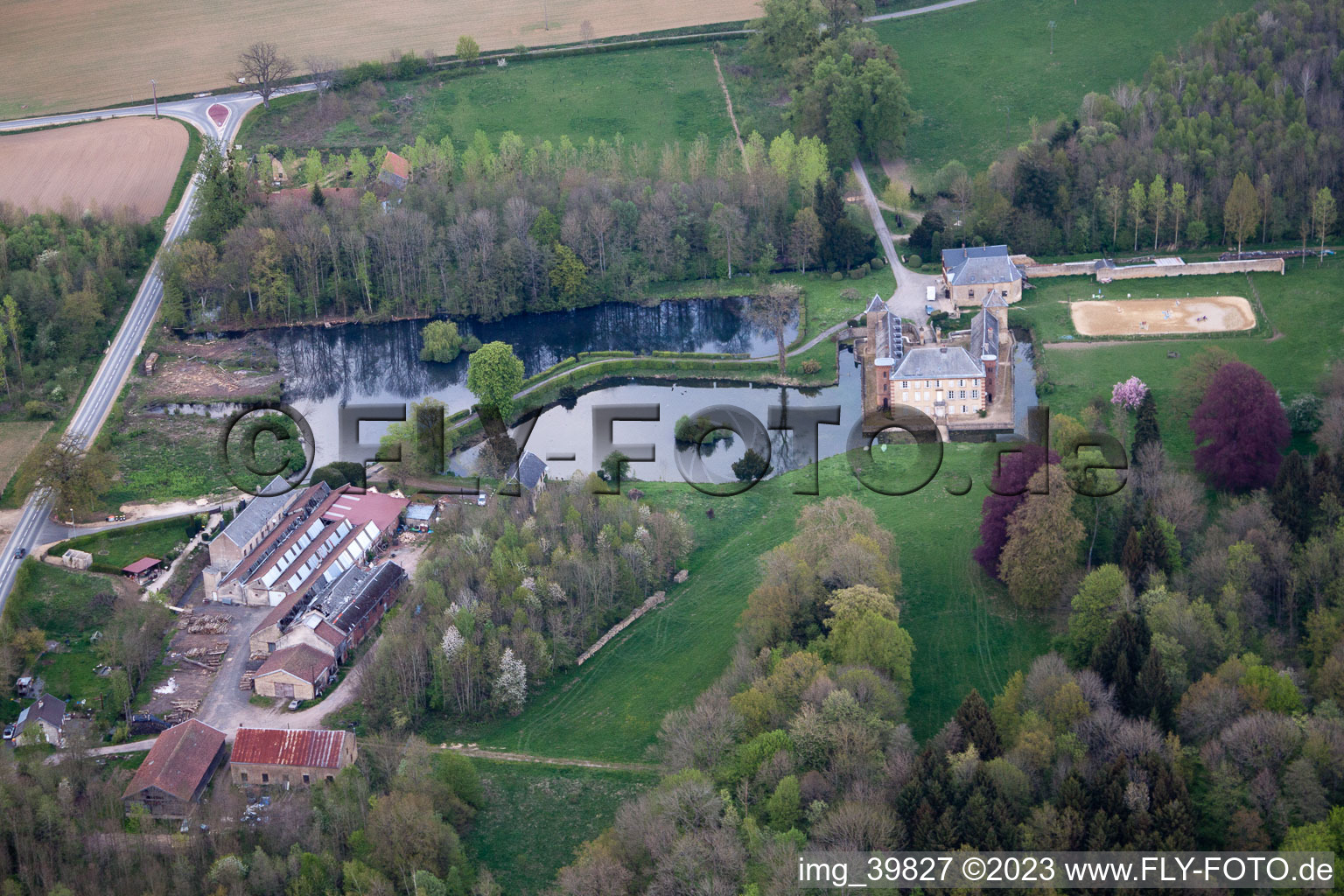 Aerial photograpy of Rubécourt-et-Lamécourt in the state Ardennes, France