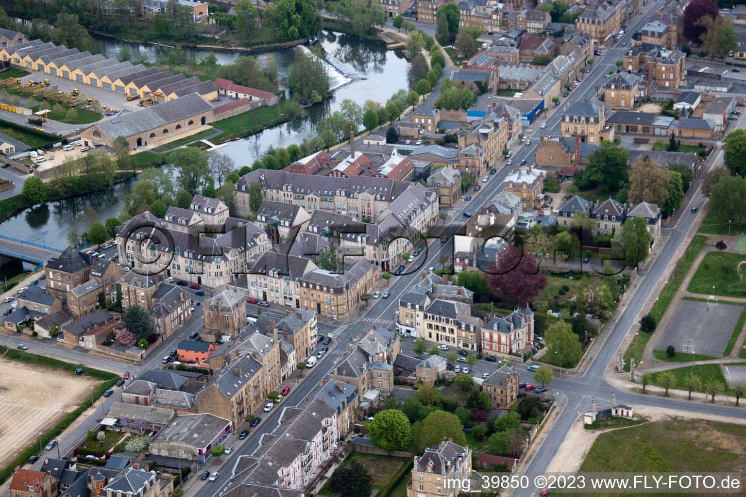 Aerial photograpy of Wadelincourt in the state Ardennes, France