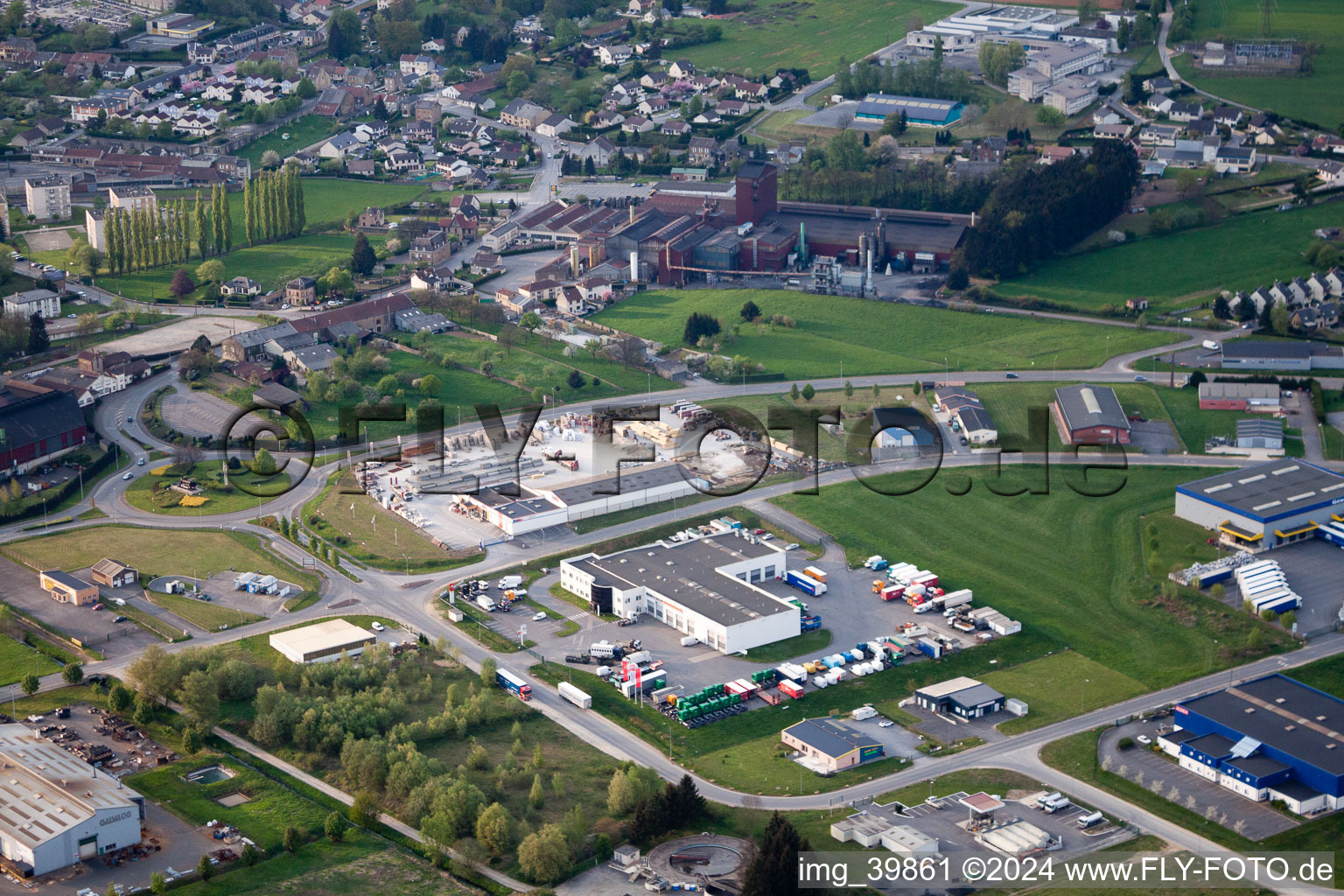 Aerial view of Vrigne-aux-Bois in the state Ardennes, France