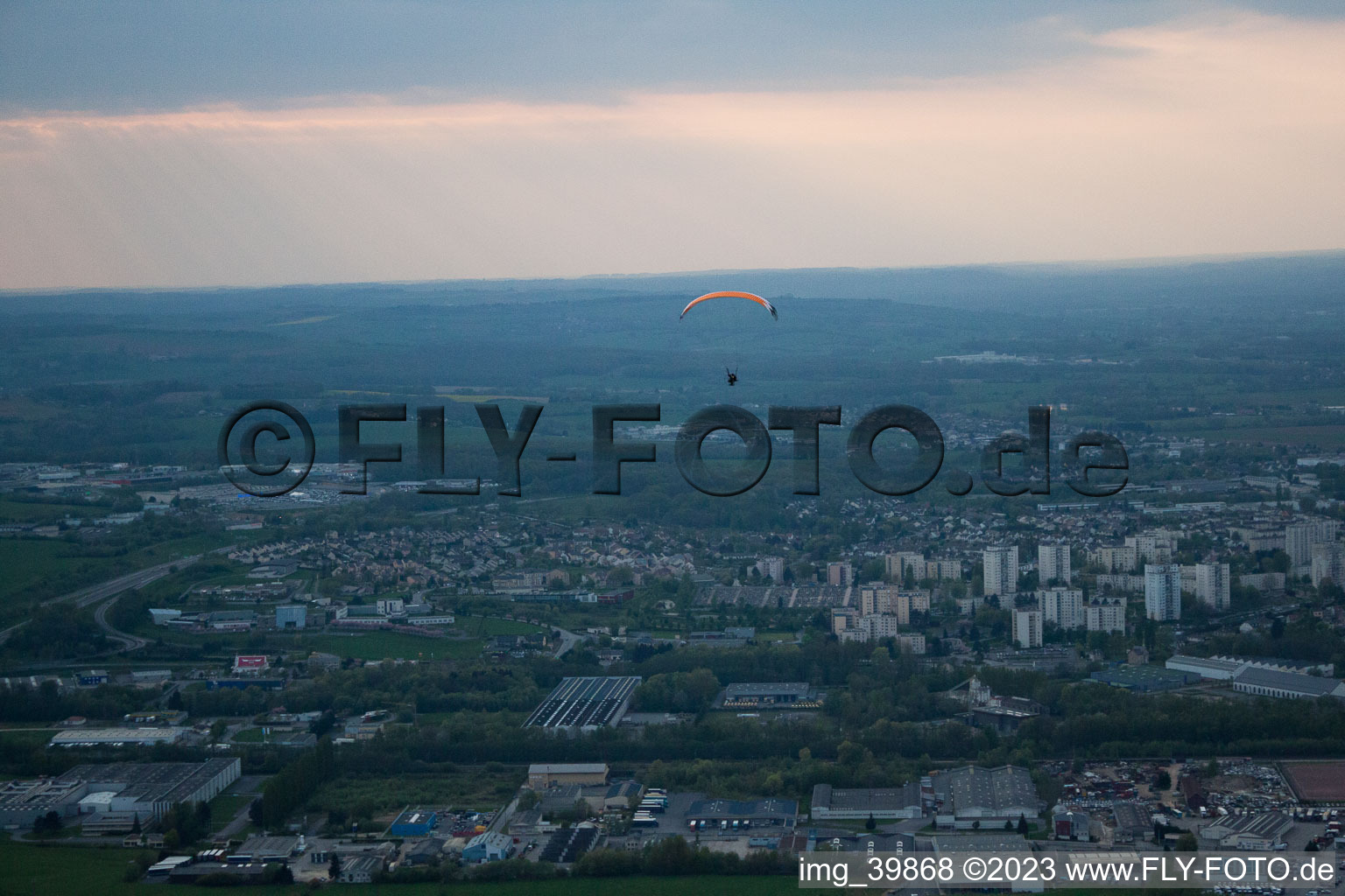 Aerial photograpy of Villers-Semeuse in the state Ardennes, France