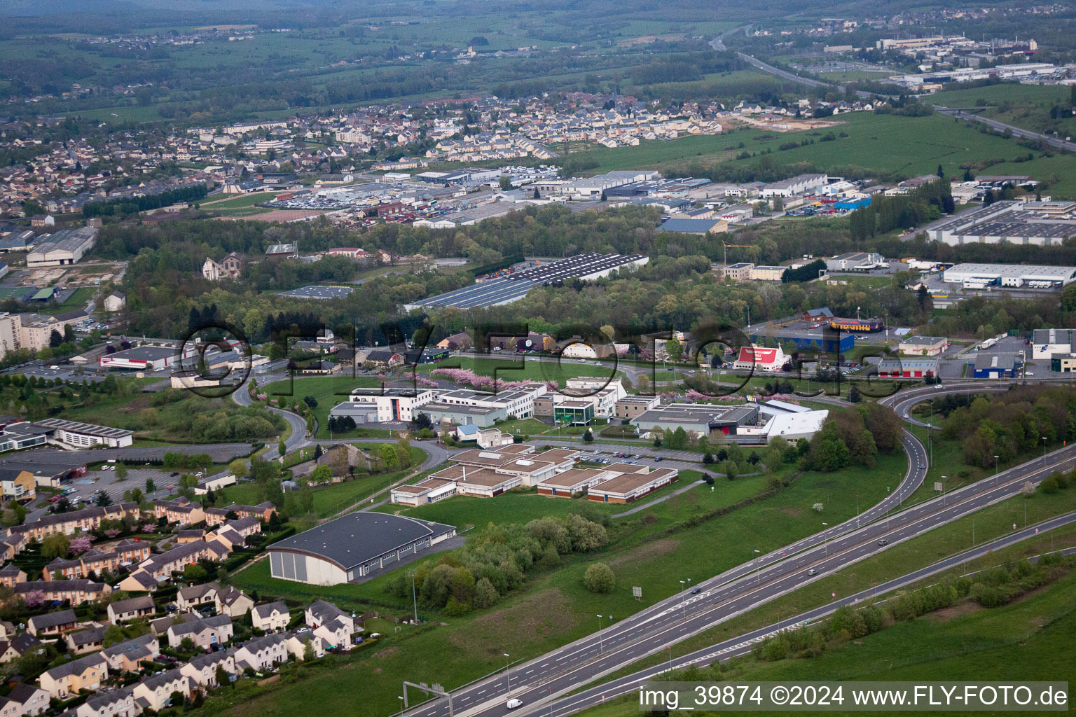 La Francheville in the state Ardennes, France from above