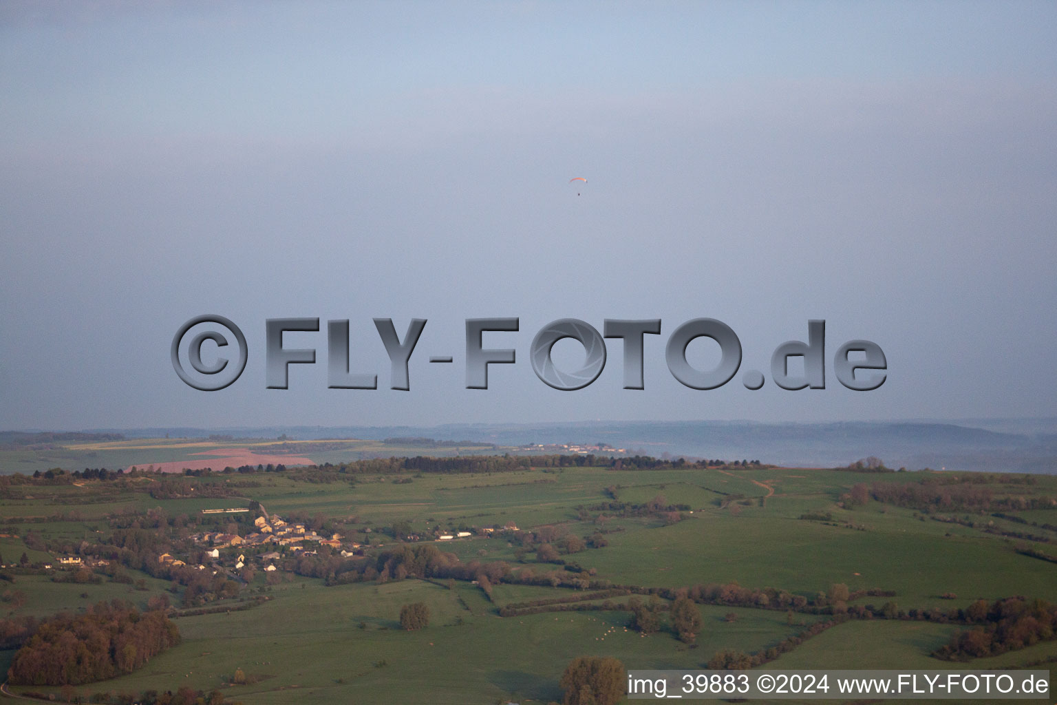 Aerial view of Prix-lès-Mézières in the state Ardennes, France