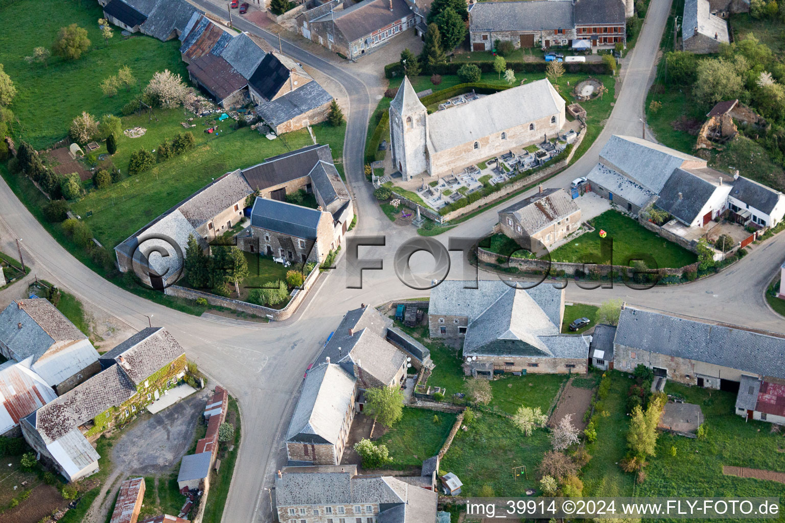 Church building of Eglise Saint-Remy in the village of in Antheny in Alsace-Champagne-Ardenne-Lorraine, France