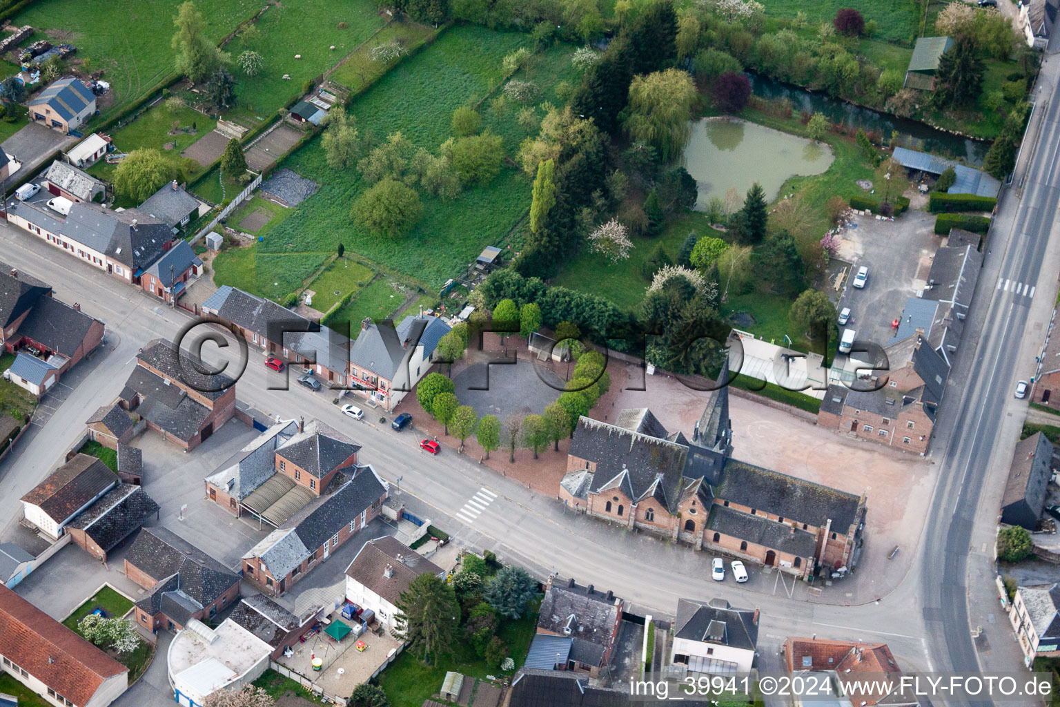 Aerial photograpy of Étréaupont in the state Aisne, France