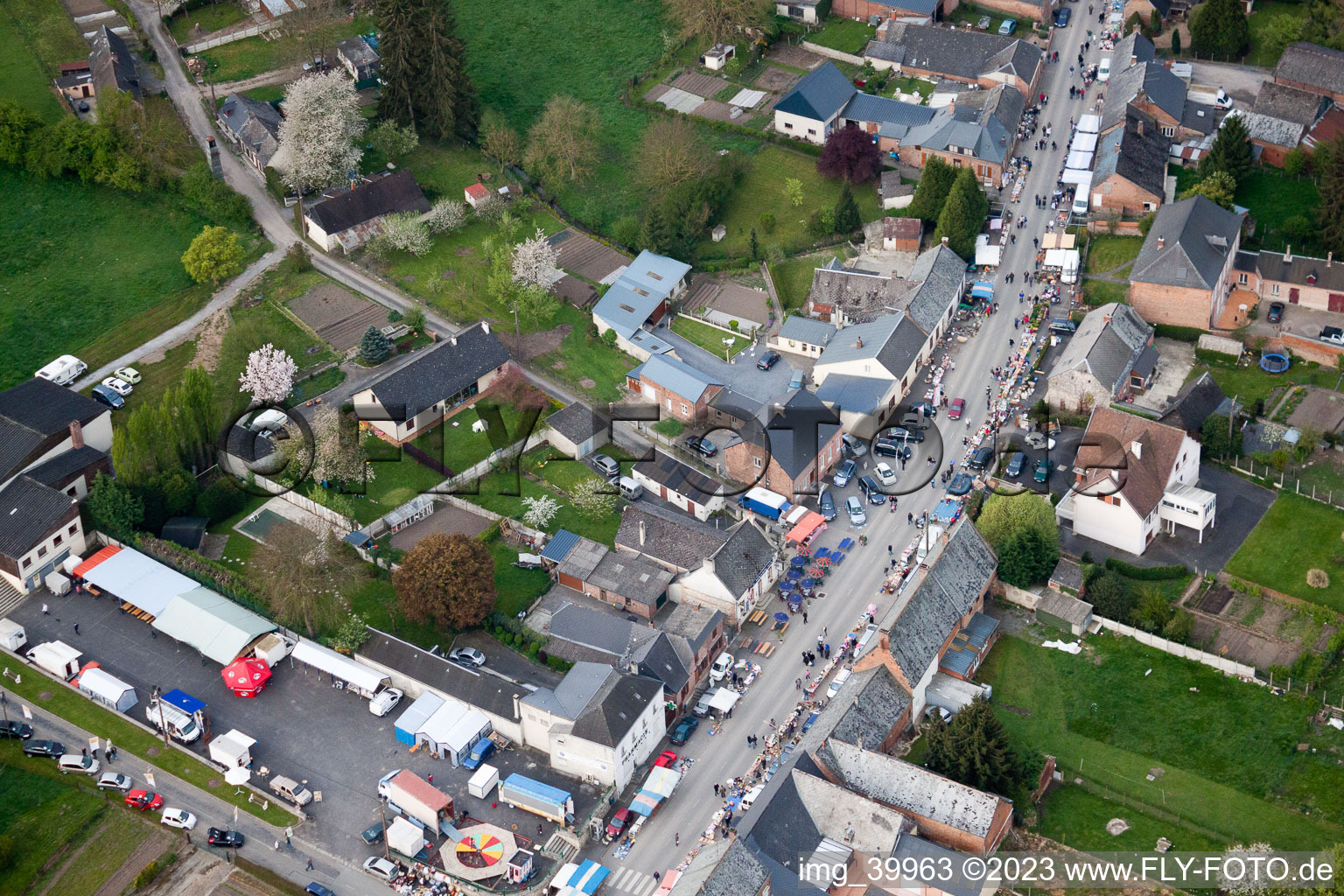 Marly-Gomont in the state Aisne, France from above