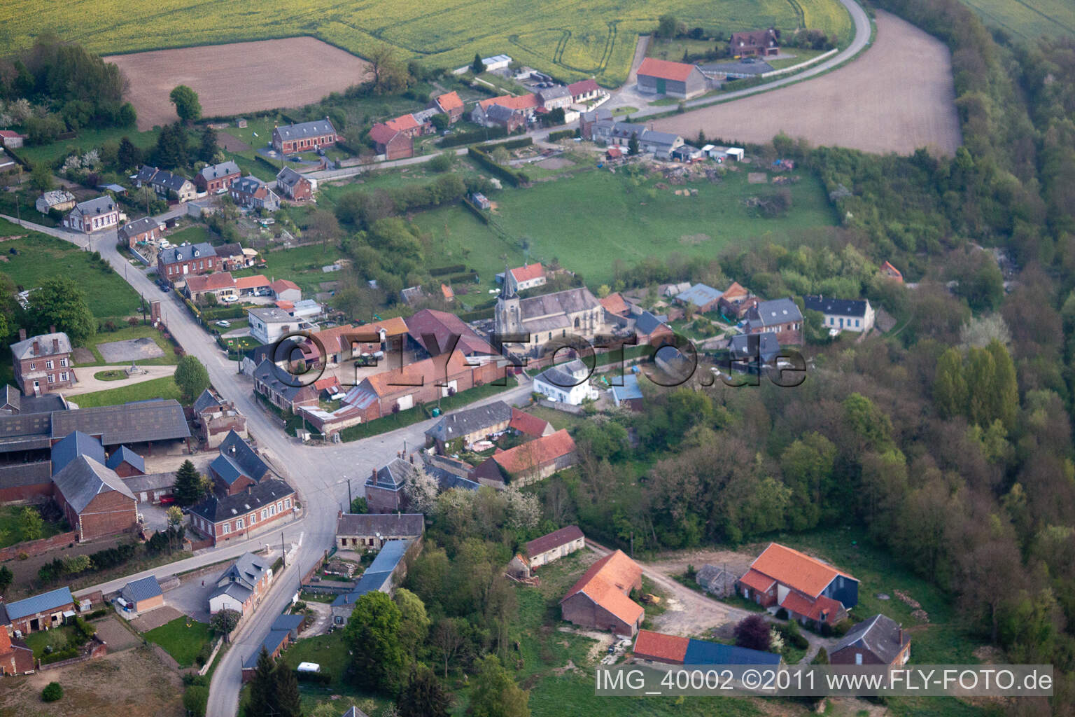 Aerial photograpy of Grand-Verly in the state Aisne, France