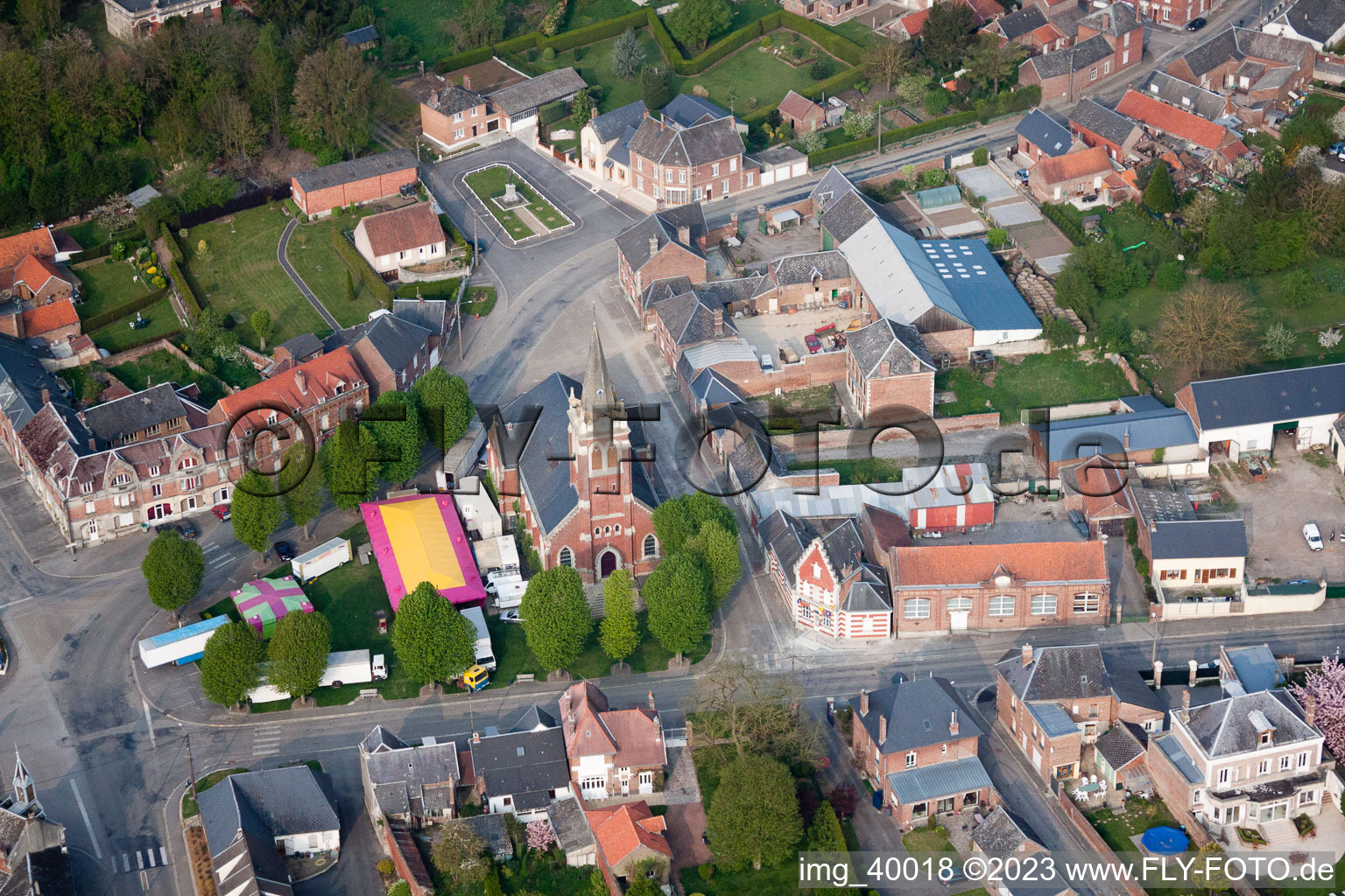 Aerial photograpy of Beaurevoir in the state Aisne, France