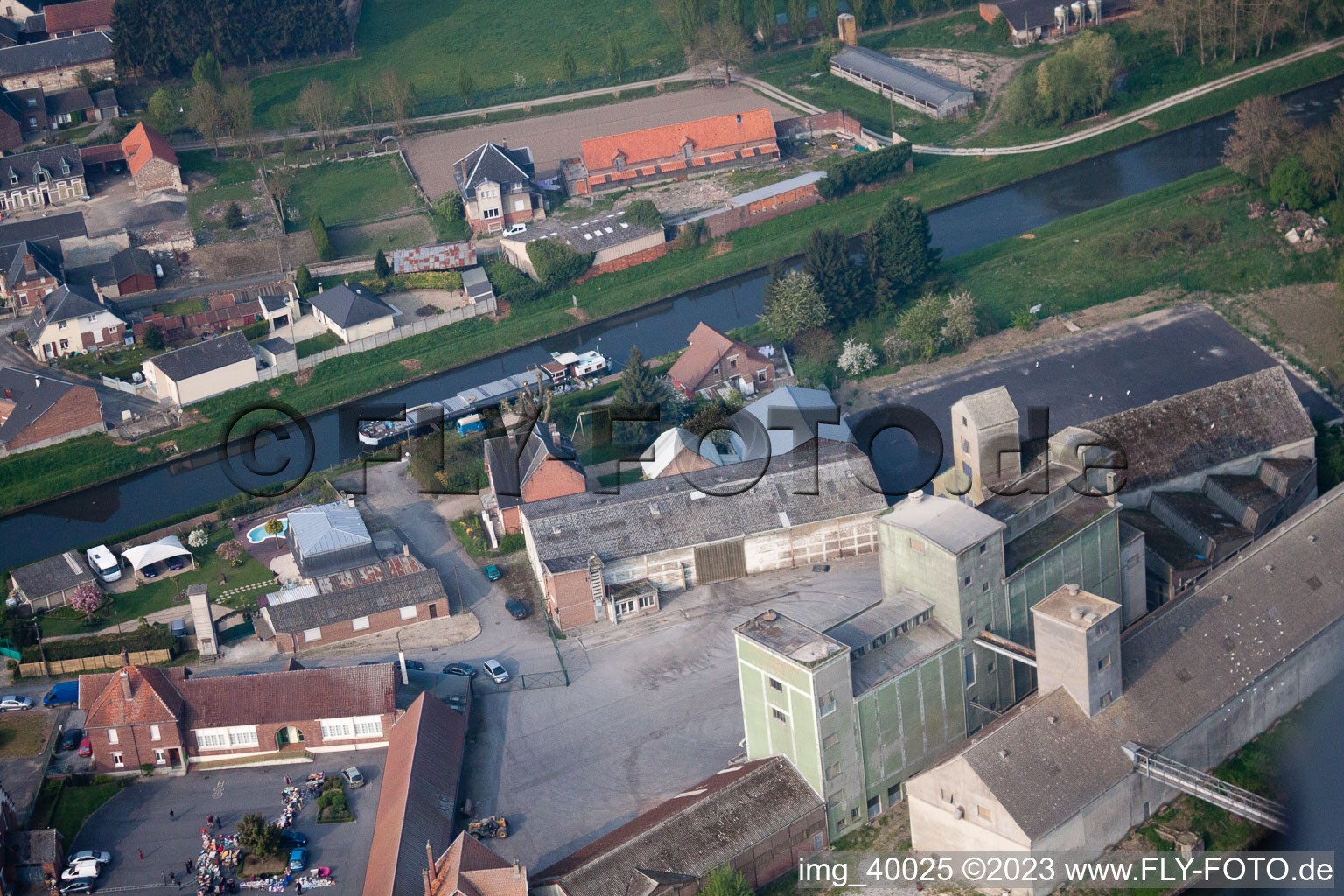Vendhuile in the state Aisne, France from above