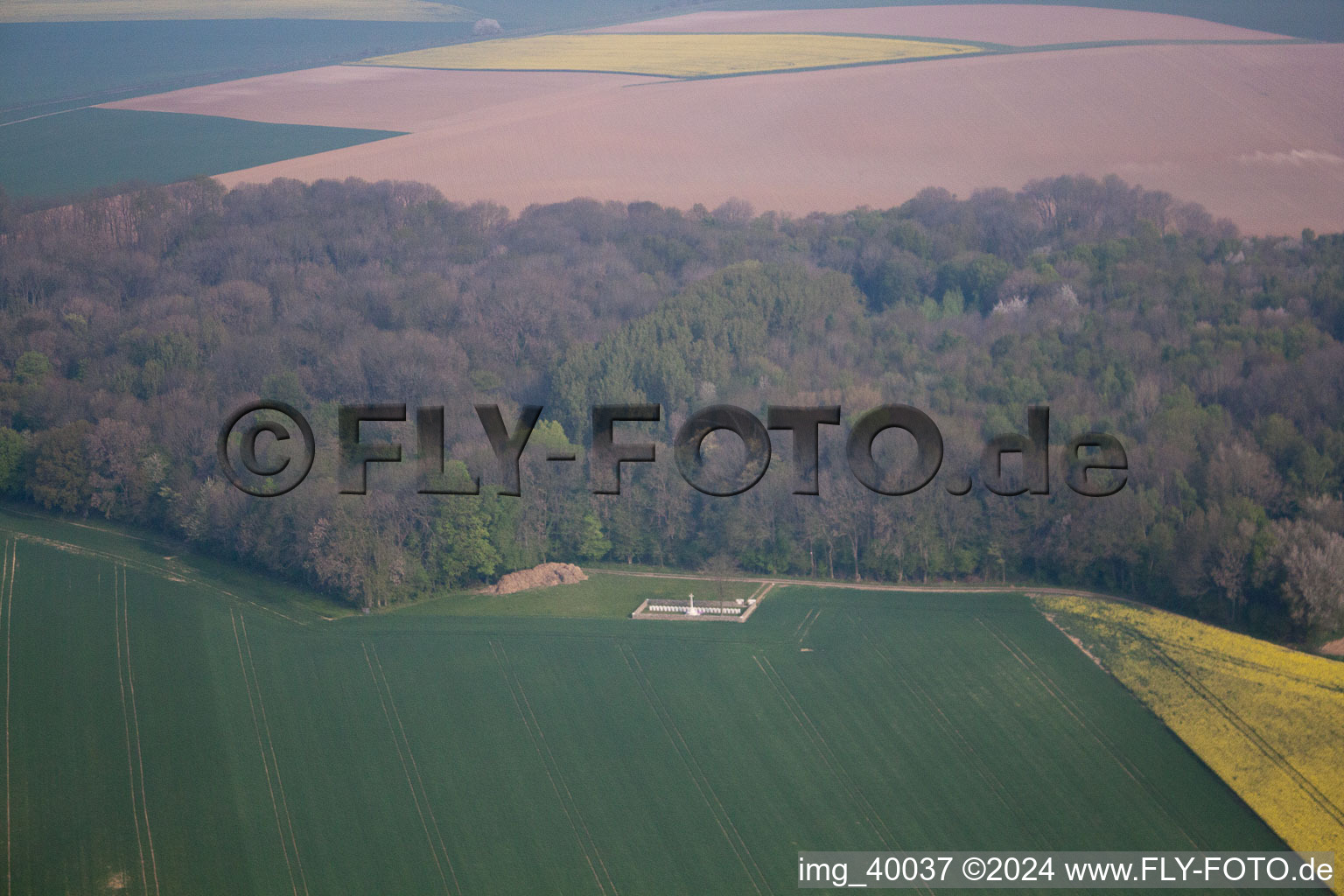 Aerial view of Villers-Guislain in the state North, France