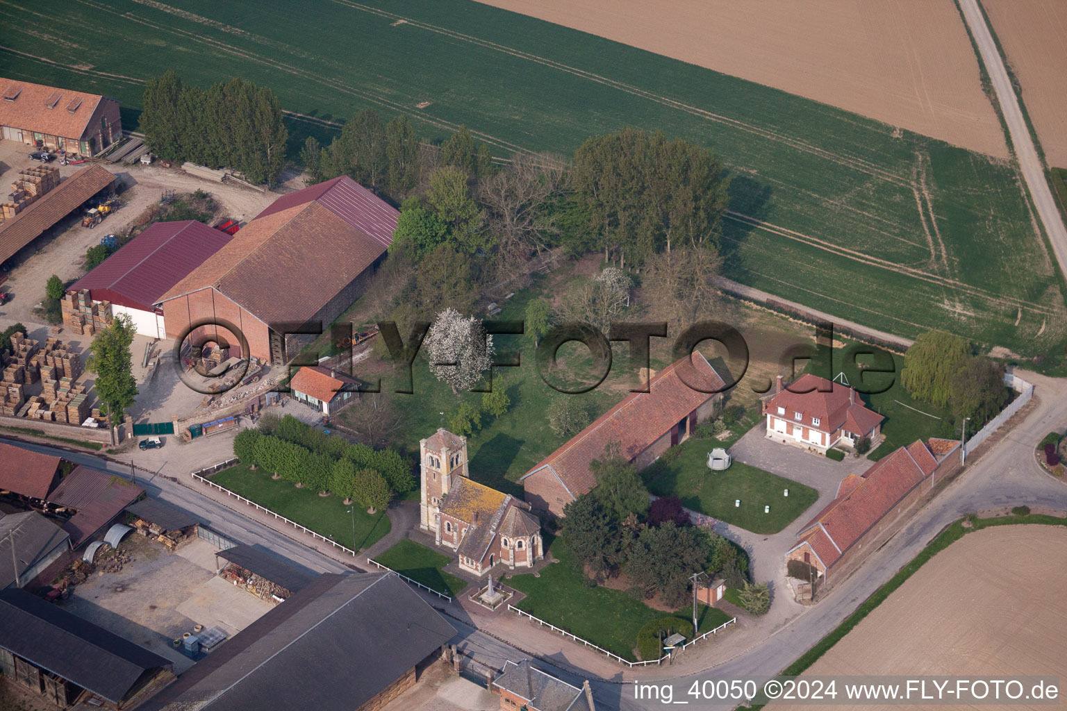 Aerial view of Béhagnies in the state Pas de Calais, France