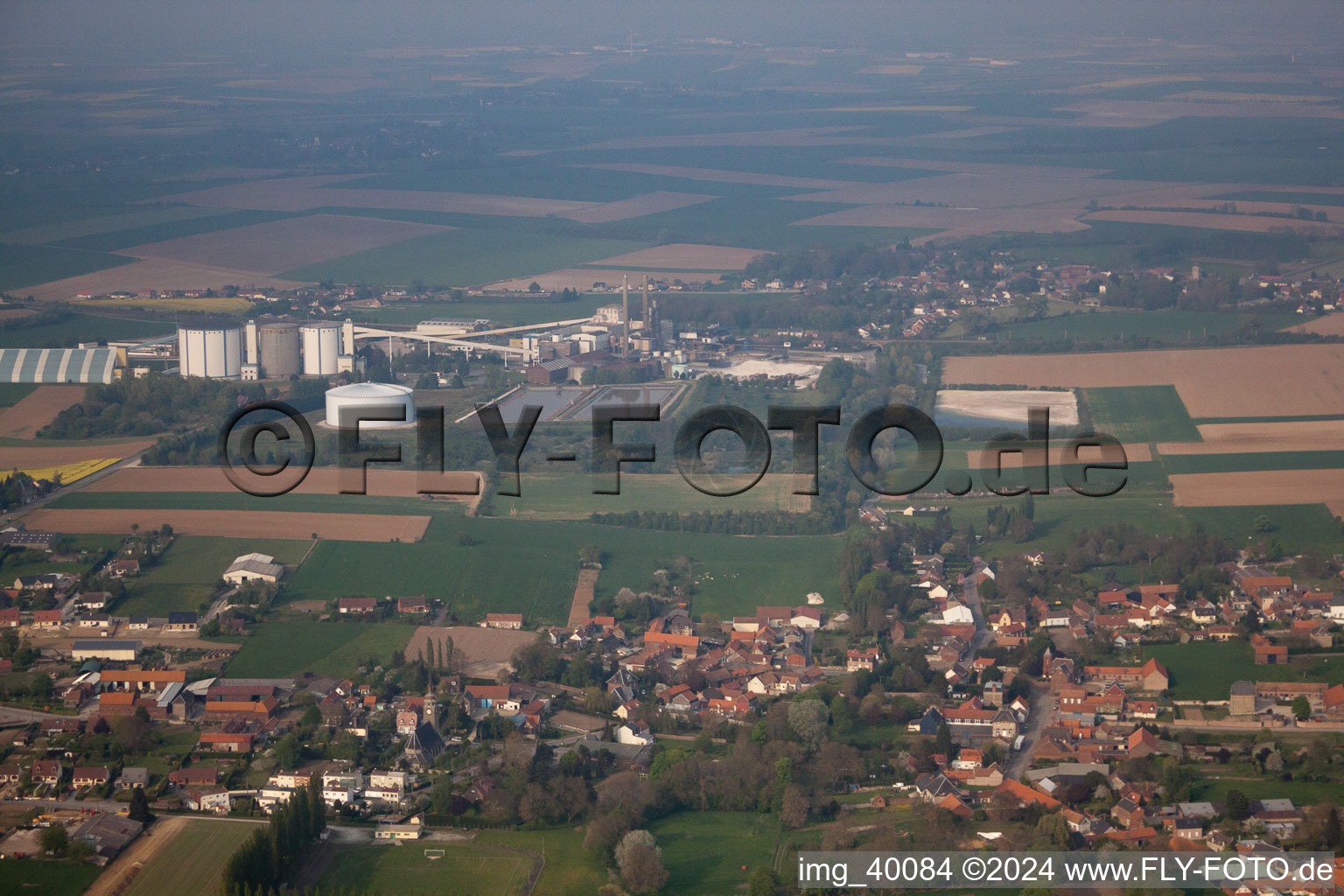 Aerial view of Boiry-Sainte-Rictrude in the state Pas de Calais, France